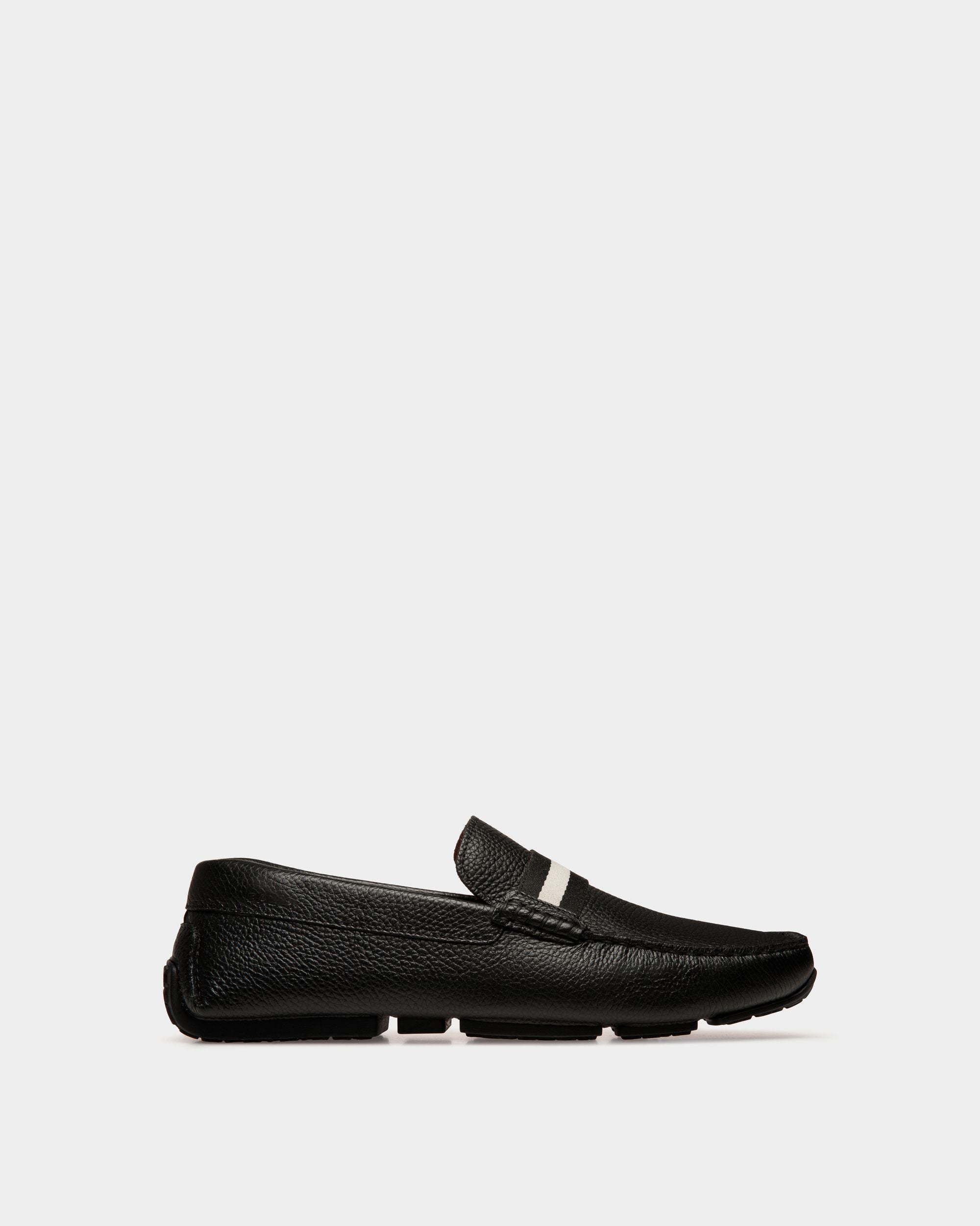 Chaussure Driver Pilot En Cuir Grainé Noir - Homme - Bally - 01