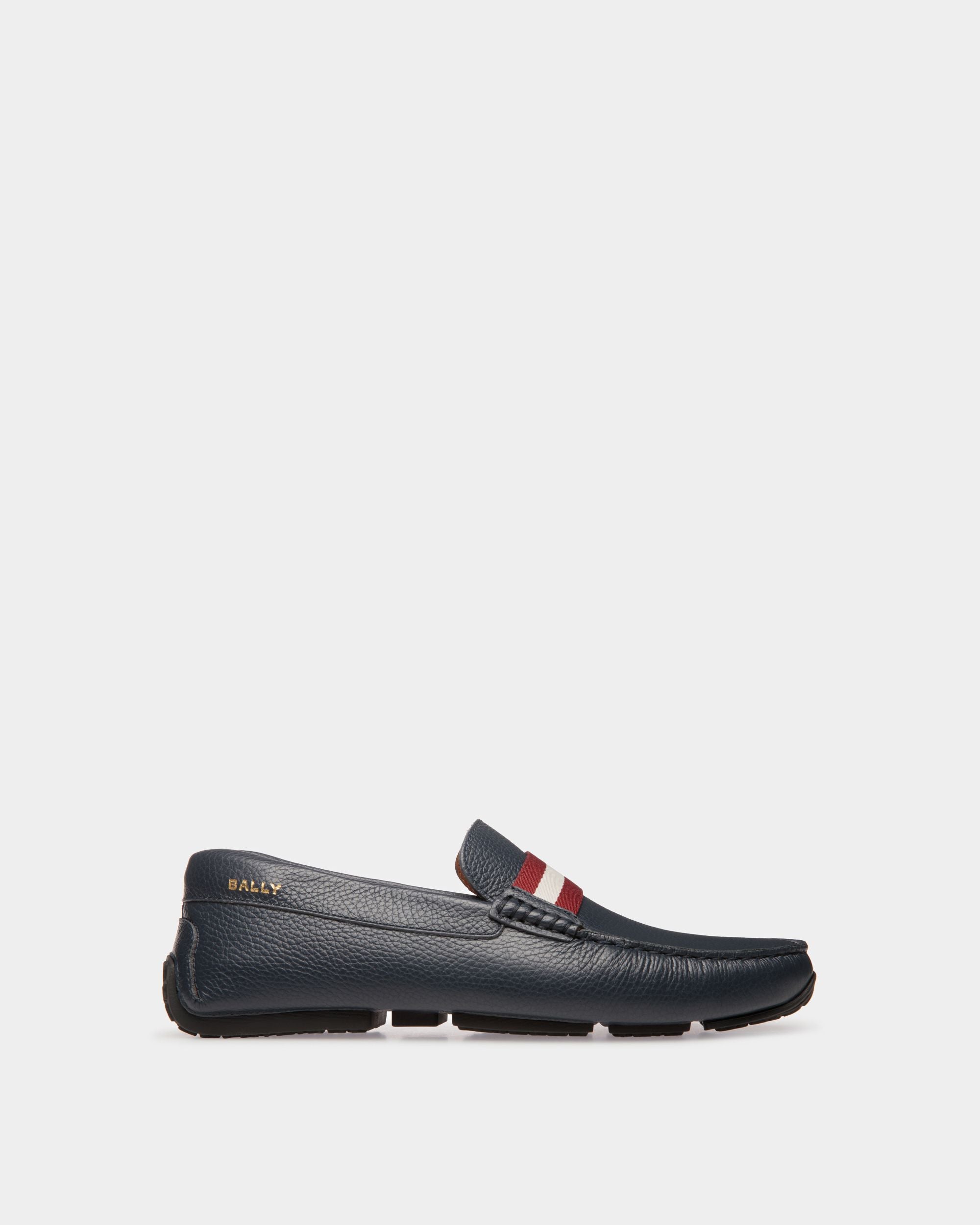 Chaussure Driver Pilot En Cuir Grainé Bleu - Homme - Bally - 01