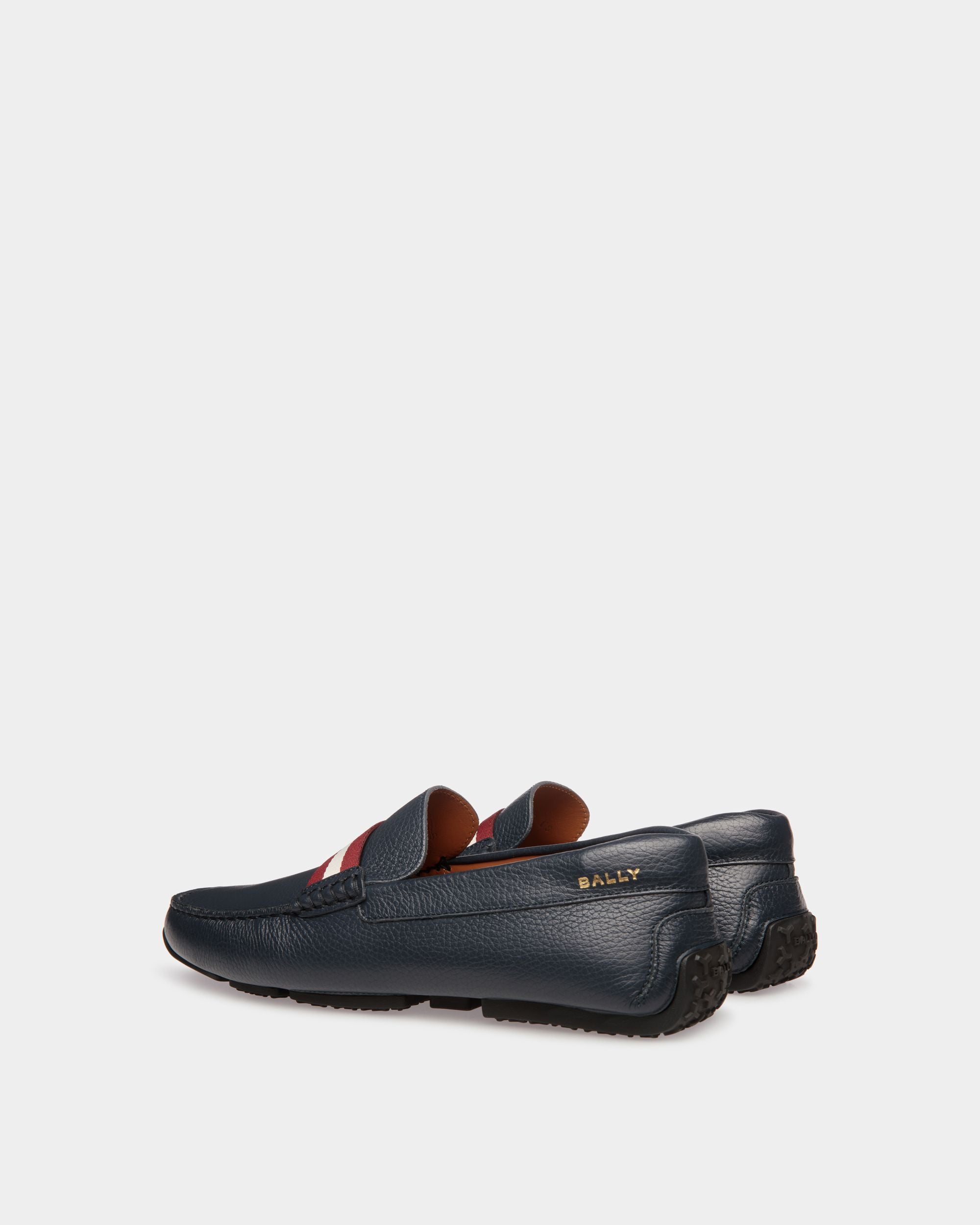 Chaussure Driver Pilot En Cuir Grainé Bleu - Homme - Bally - 03