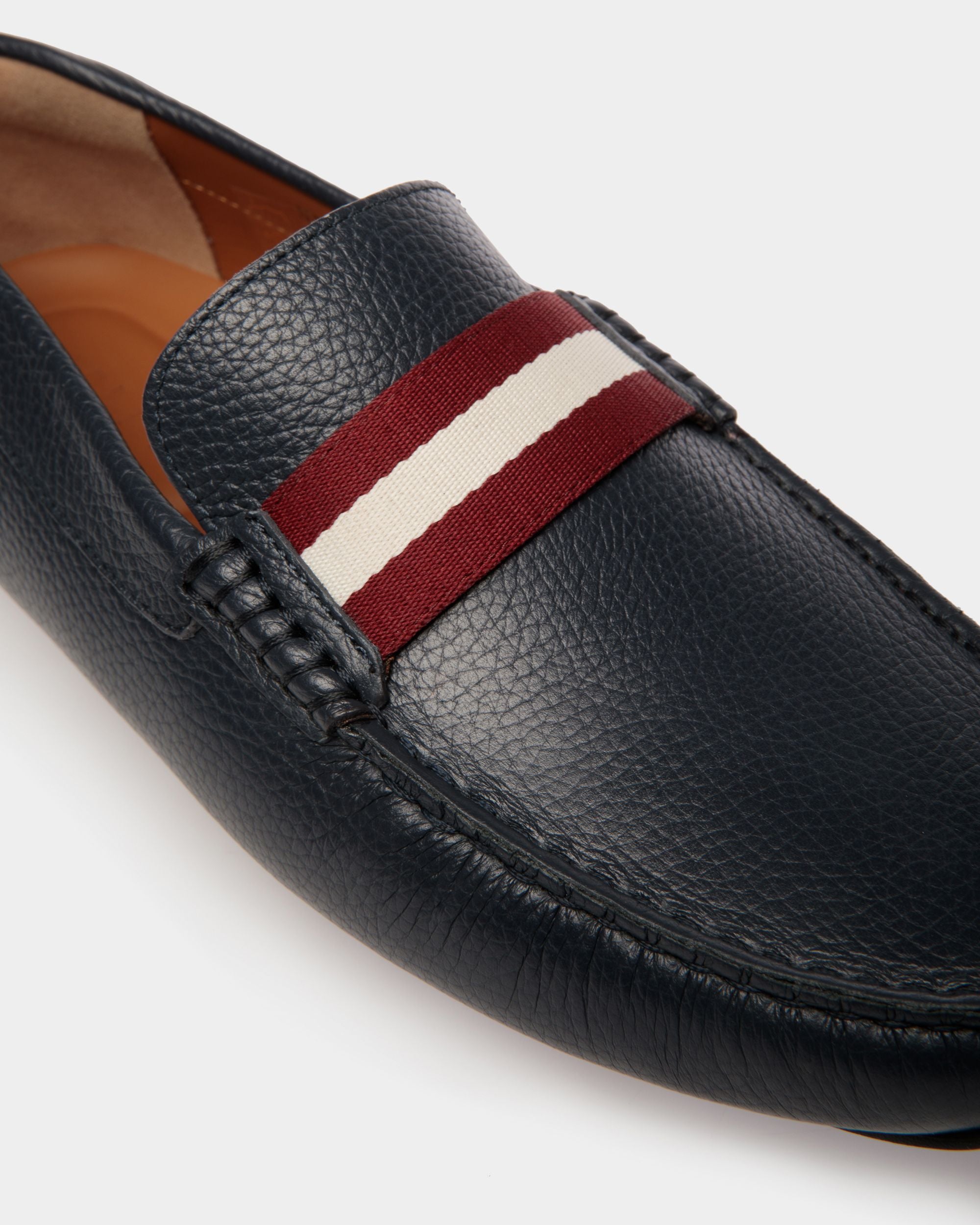 Chaussure Driver Pilot En Cuir Grainé Bleu - Homme - Bally - 04
