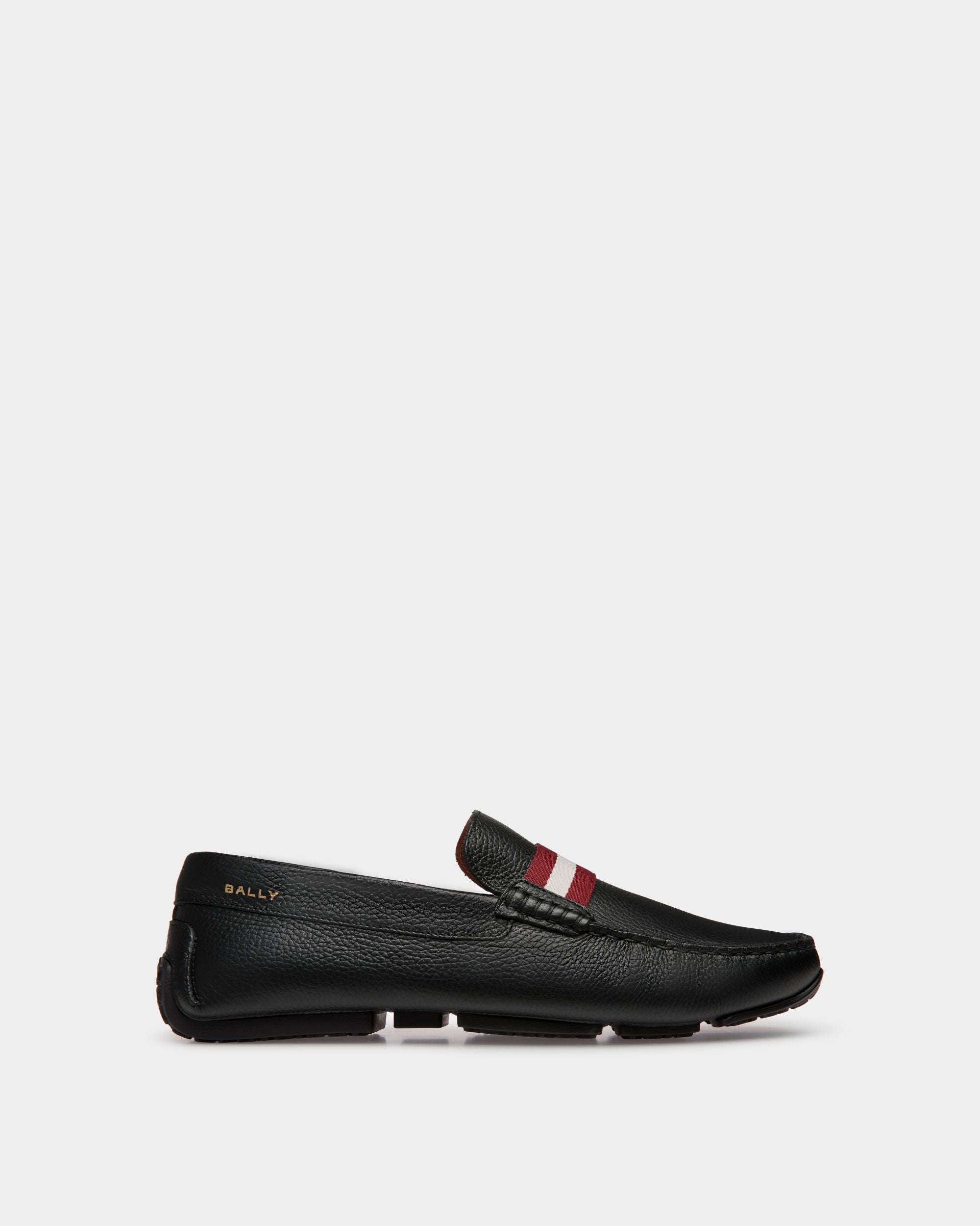 Chaussure Driver Pilot En Cuir Grainé Noir - Homme - Bally - 01