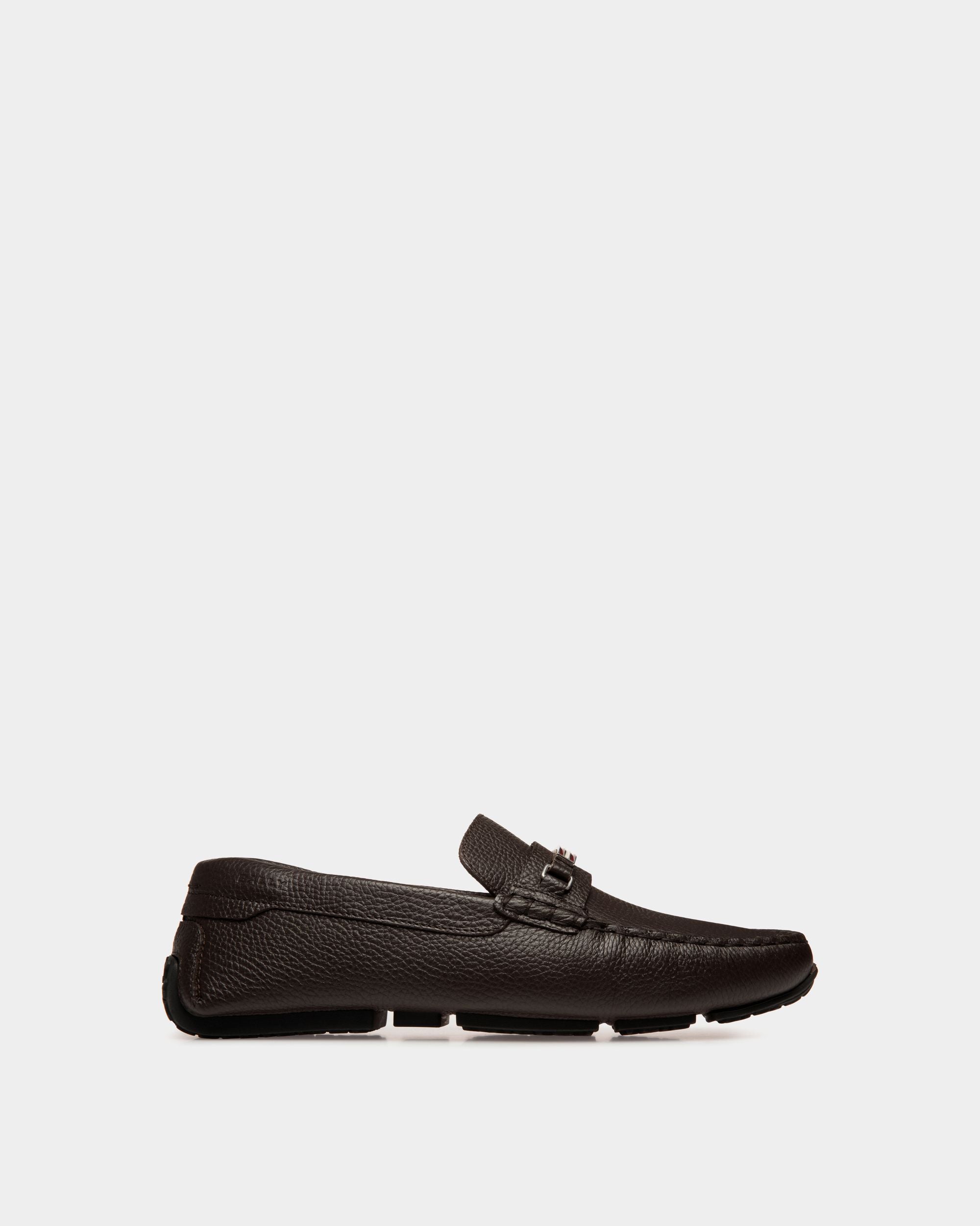 Chaussure Driver Pilot En Cuir Grainé Ebano - Homme - Bally - 01