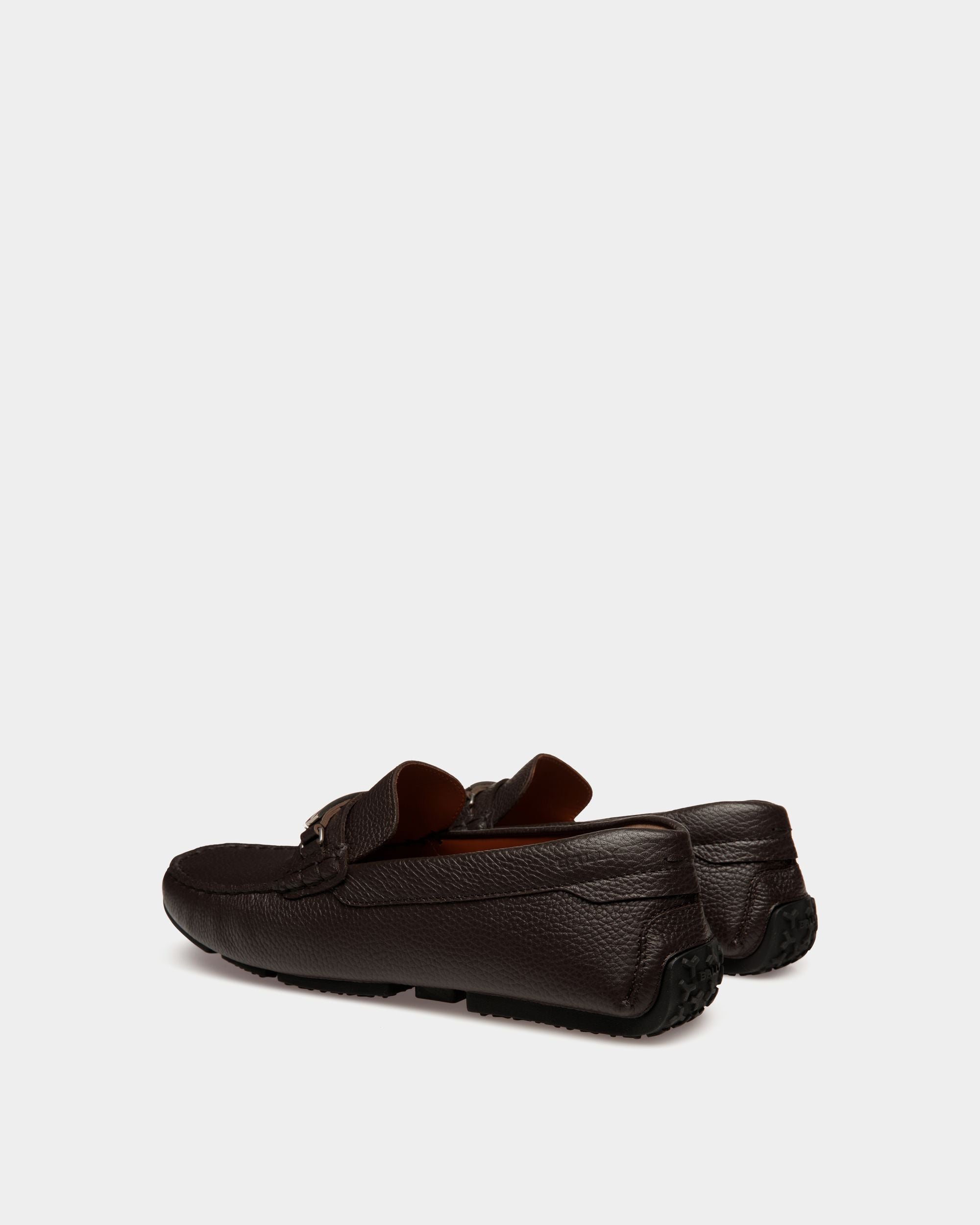 Chaussure Driver Pilot En Cuir Grainé Ebano - Homme - Bally - 03