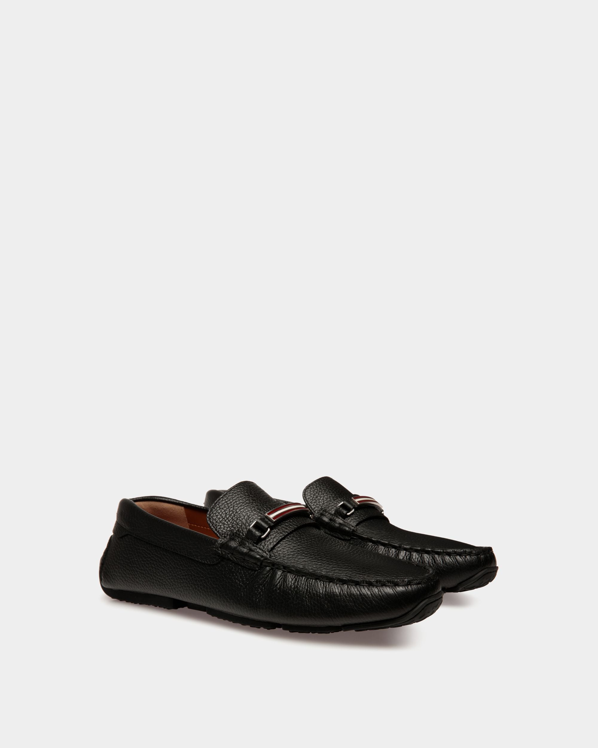 Chaussure Driver Pilot En Cuir Grainé Noir - Homme - Bally - 03