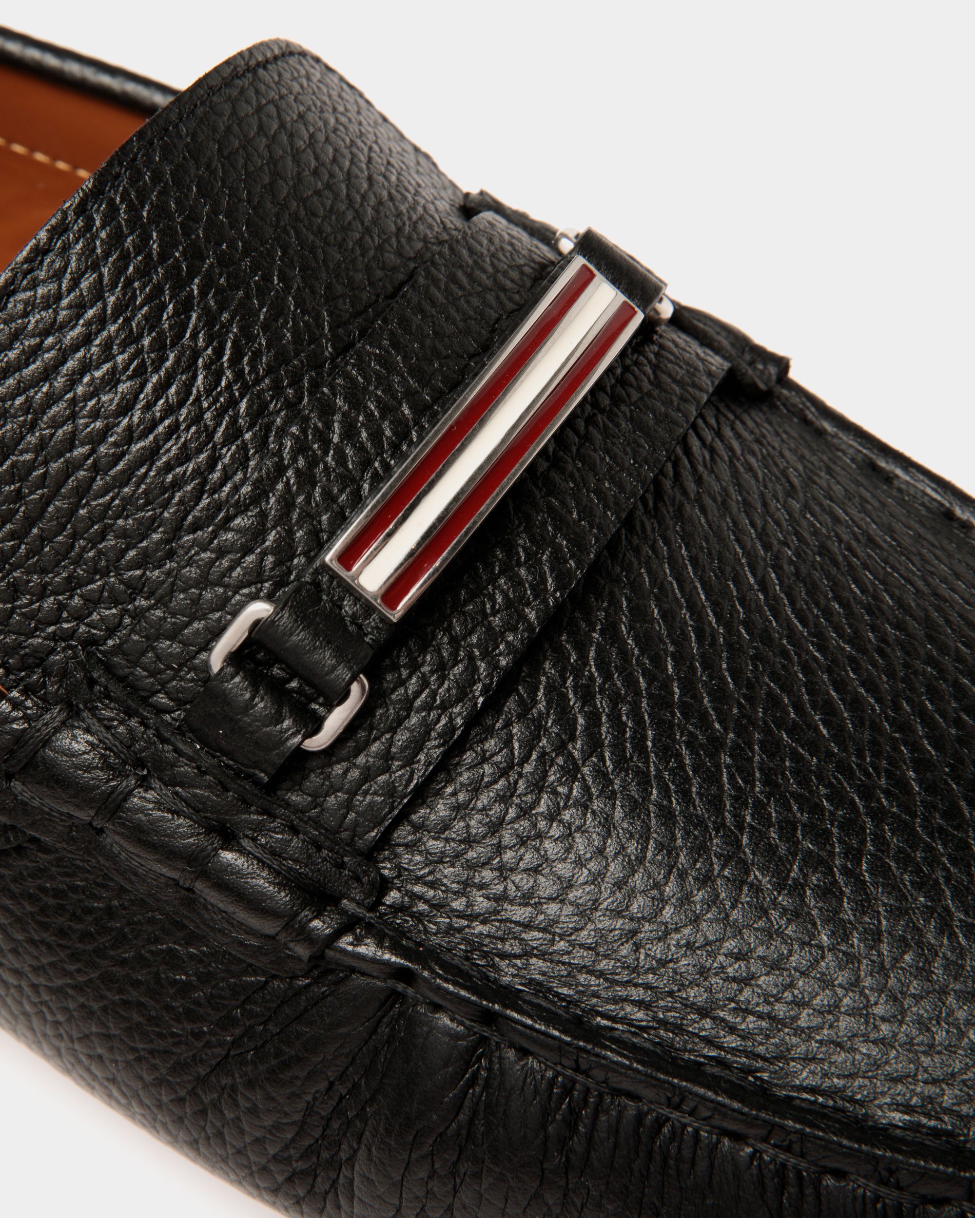 Chaussure Driver Pilot En Cuir Grainé Noir - Homme - Bally - 05