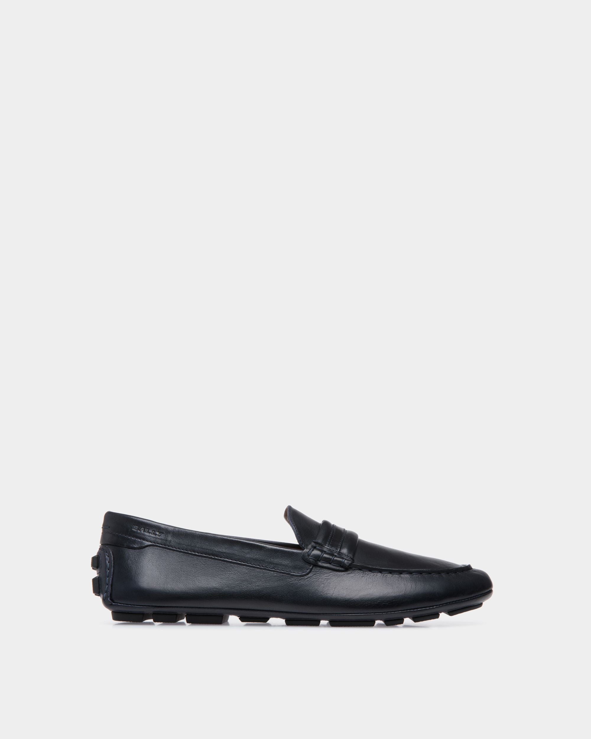 Kerbs Drivers In Blue Leather - Homme - Bally - 01