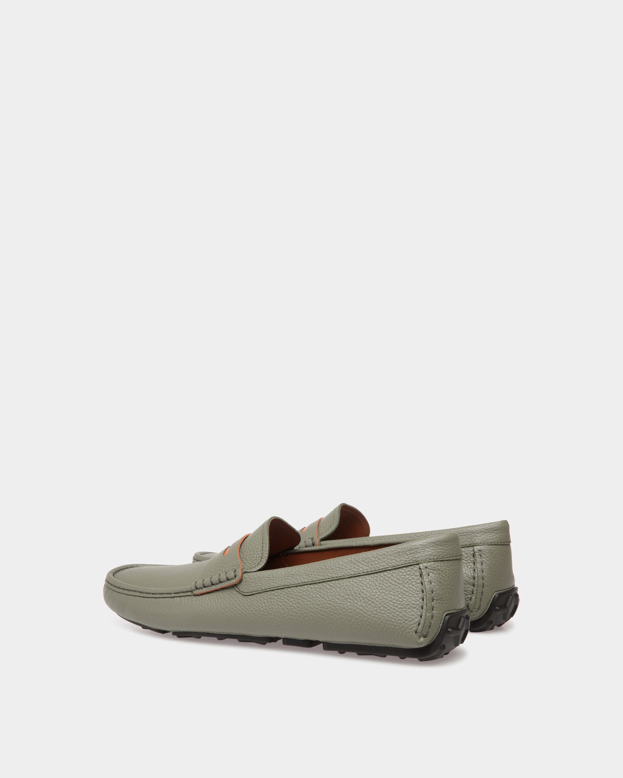 Chaussure Driver En Cuir Grainé Vert - Homme - Bally - 03