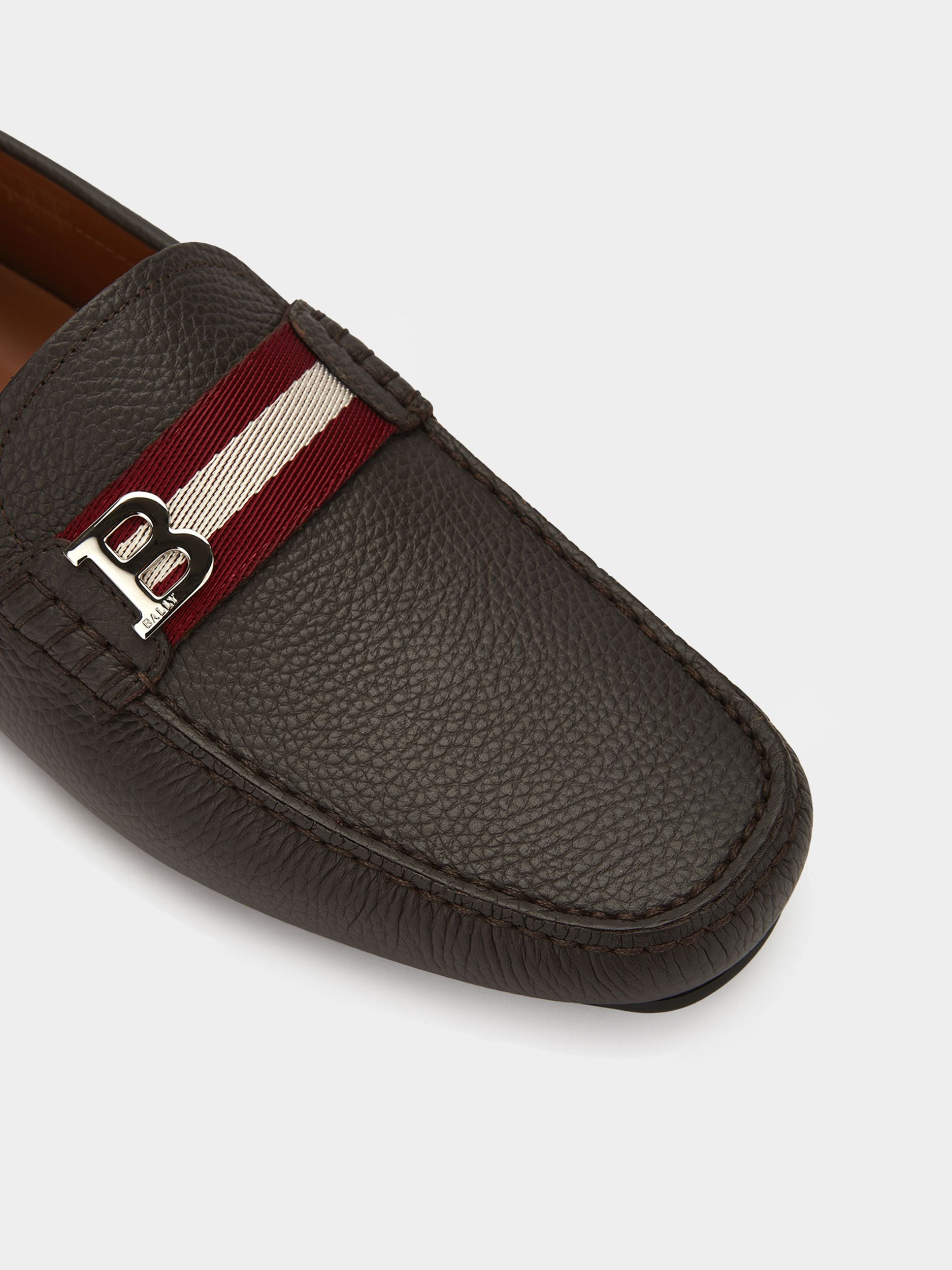 Chaussure Driver En Cuir Grainé Marron - Homme - Bally - 05