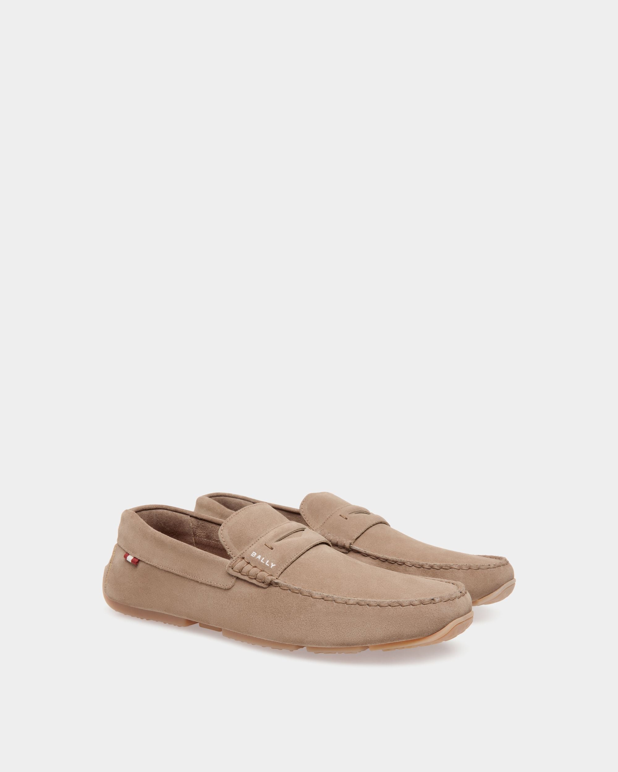 Chaussure Driver Pilot En Daim Taupe - Homme - Bally - 02