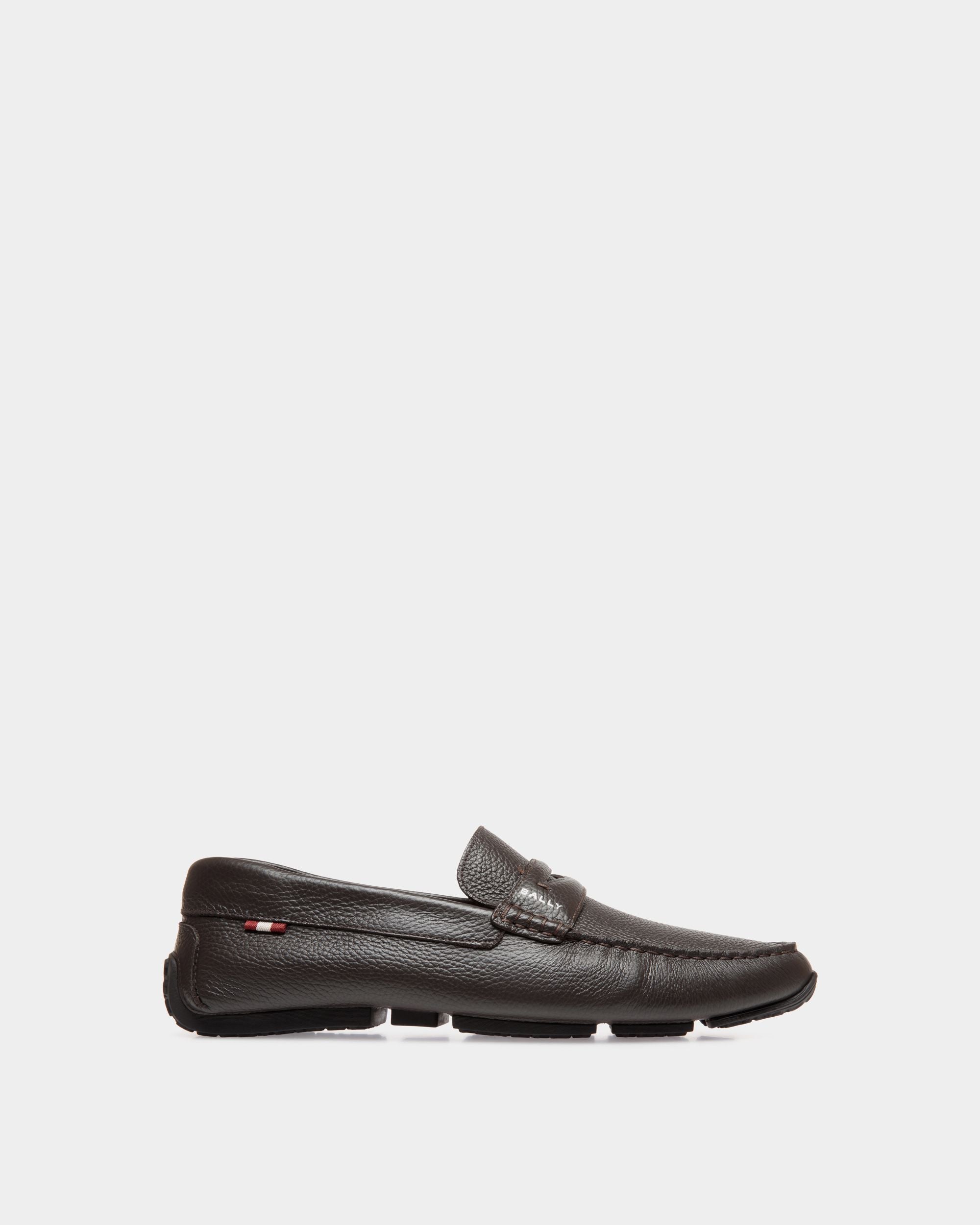 Chaussure Driver Pilot En Cuir Grainé Ebano - Homme - Bally - 01