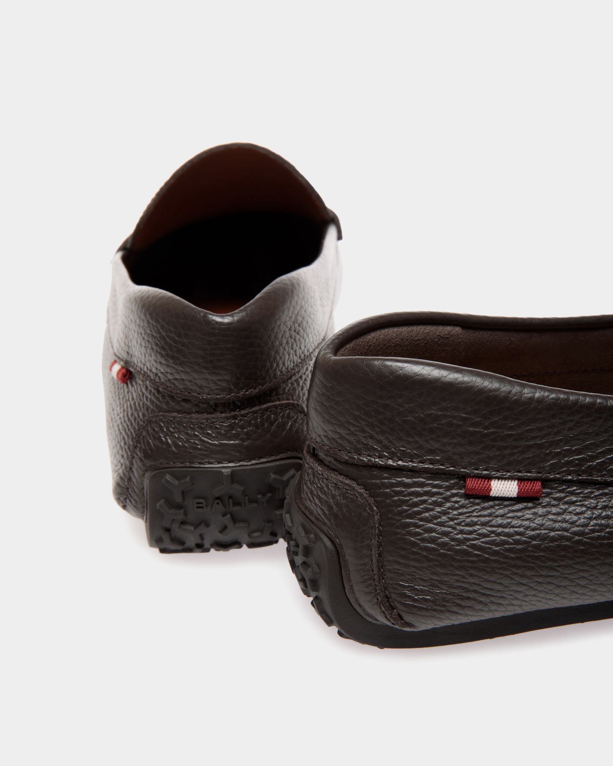 Chaussure Driver Pilot En Cuir Grainé Ebano - Homme - Bally - 04