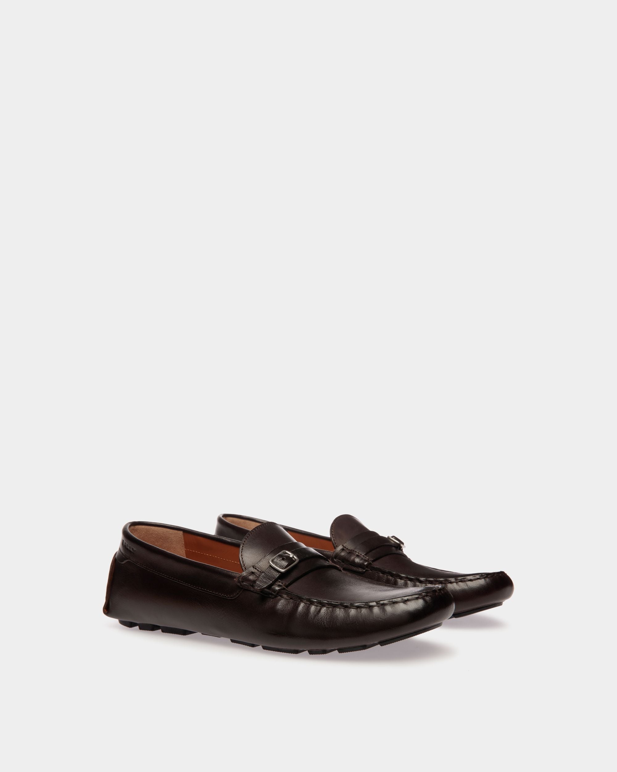 Chaussure Driver Kerbs En Cuir Ebano - Homme - Bally - 03
