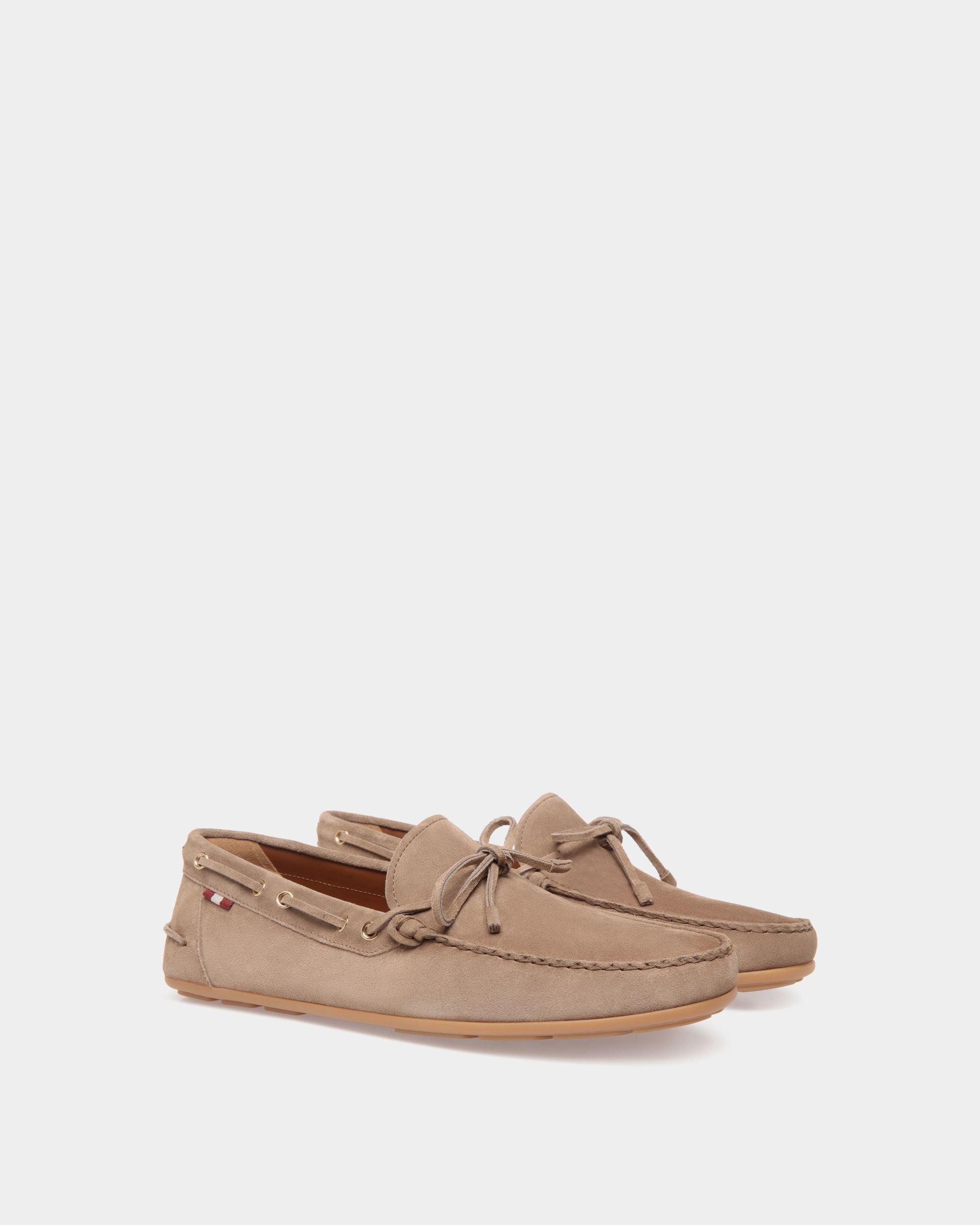 Chaussure Driver Clay En Daim Taupe - Homme - Bally - 02