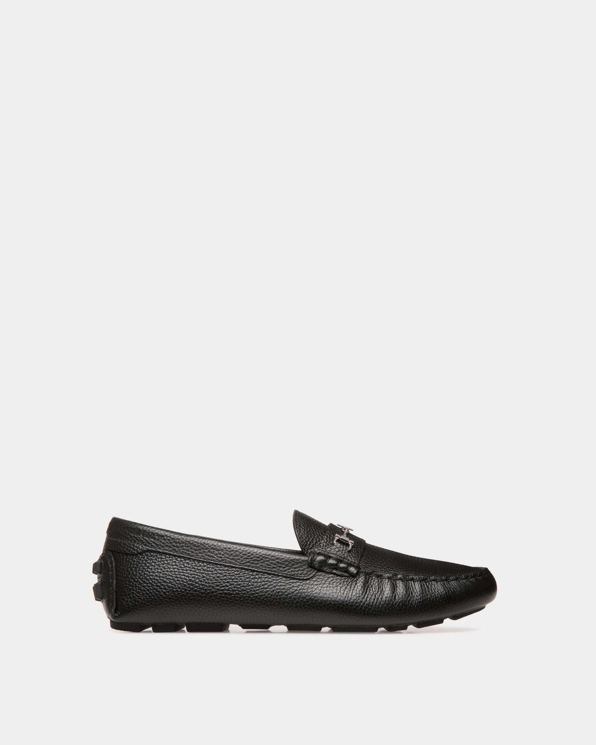 Chaussure Driver Kerbs En Cuir Grainé Noir - Homme - Bally - 01