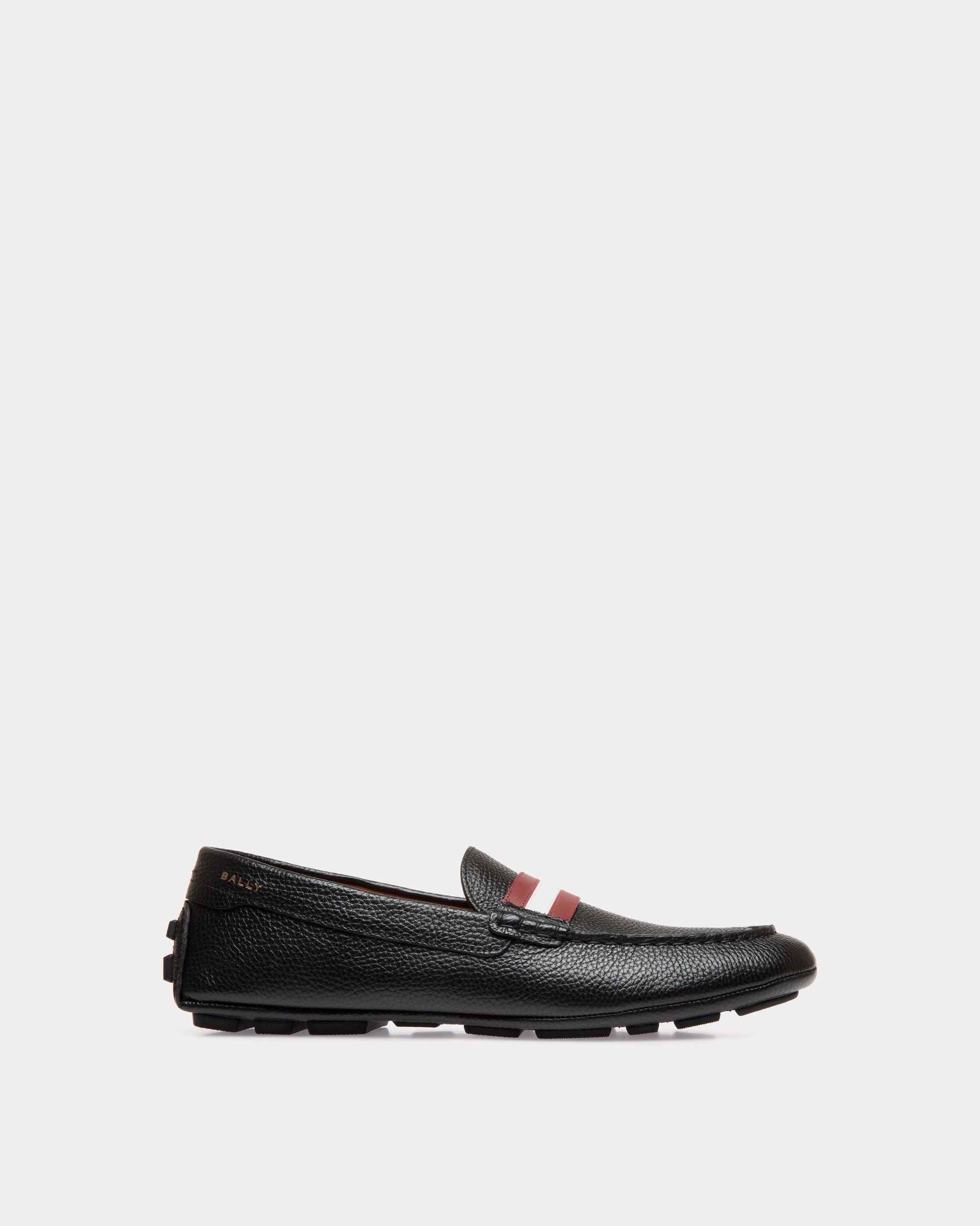 Chaussure Driver Kerbs En Cuir Grainé Noir - Homme - Bally - 01