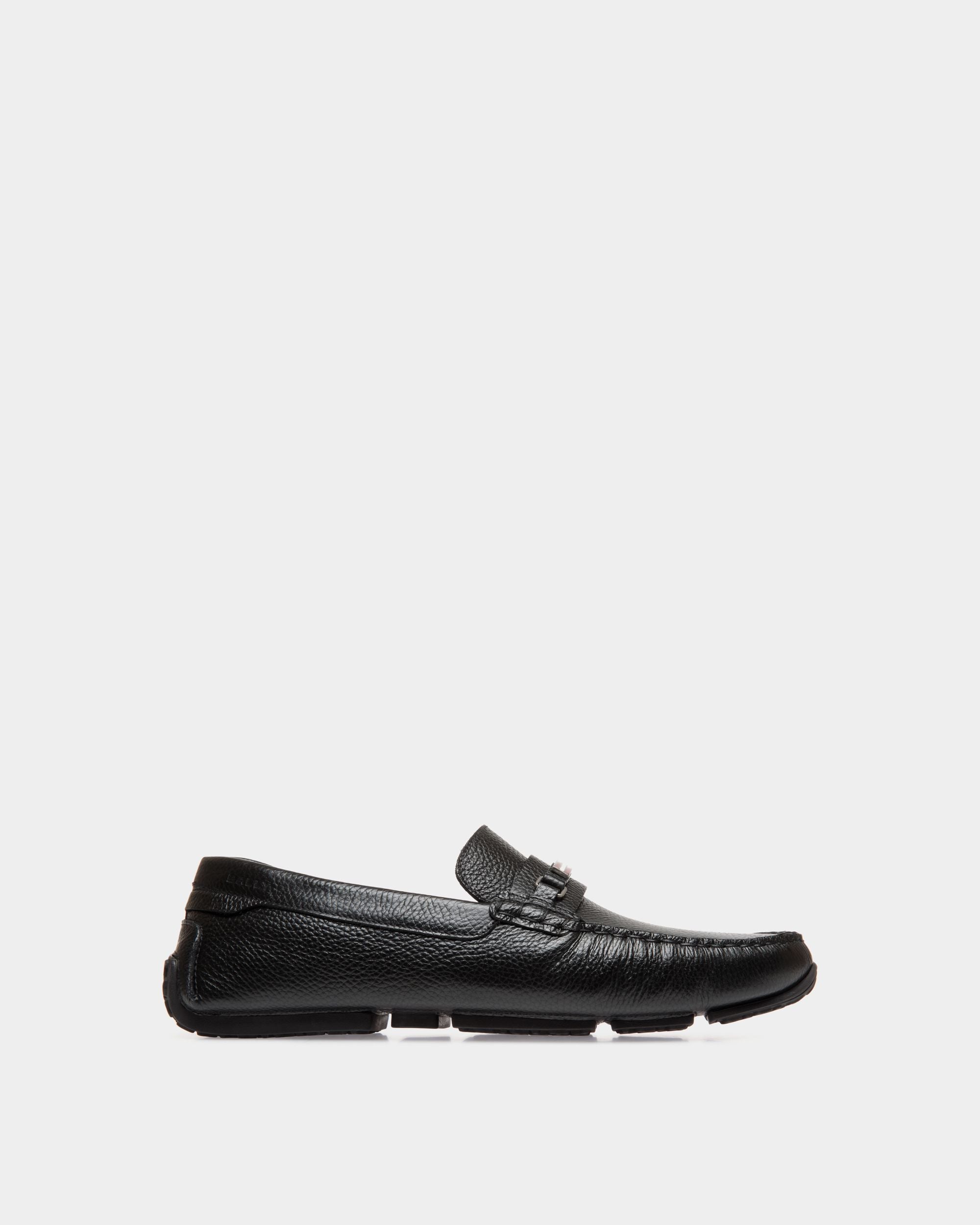 Chaussure Driver Pilot En Cuir Grainé Noir - Homme - Bally - 01