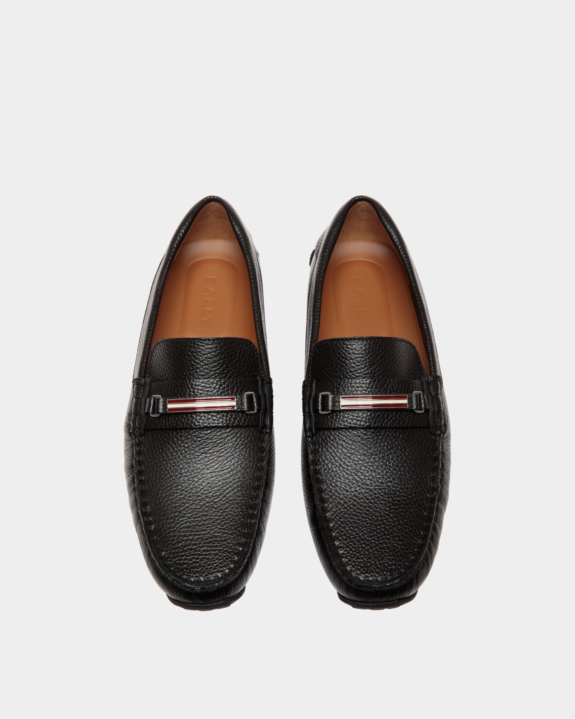 Chaussure Driver Pilot En Cuir Grainé Noir - Homme - Bally - 04