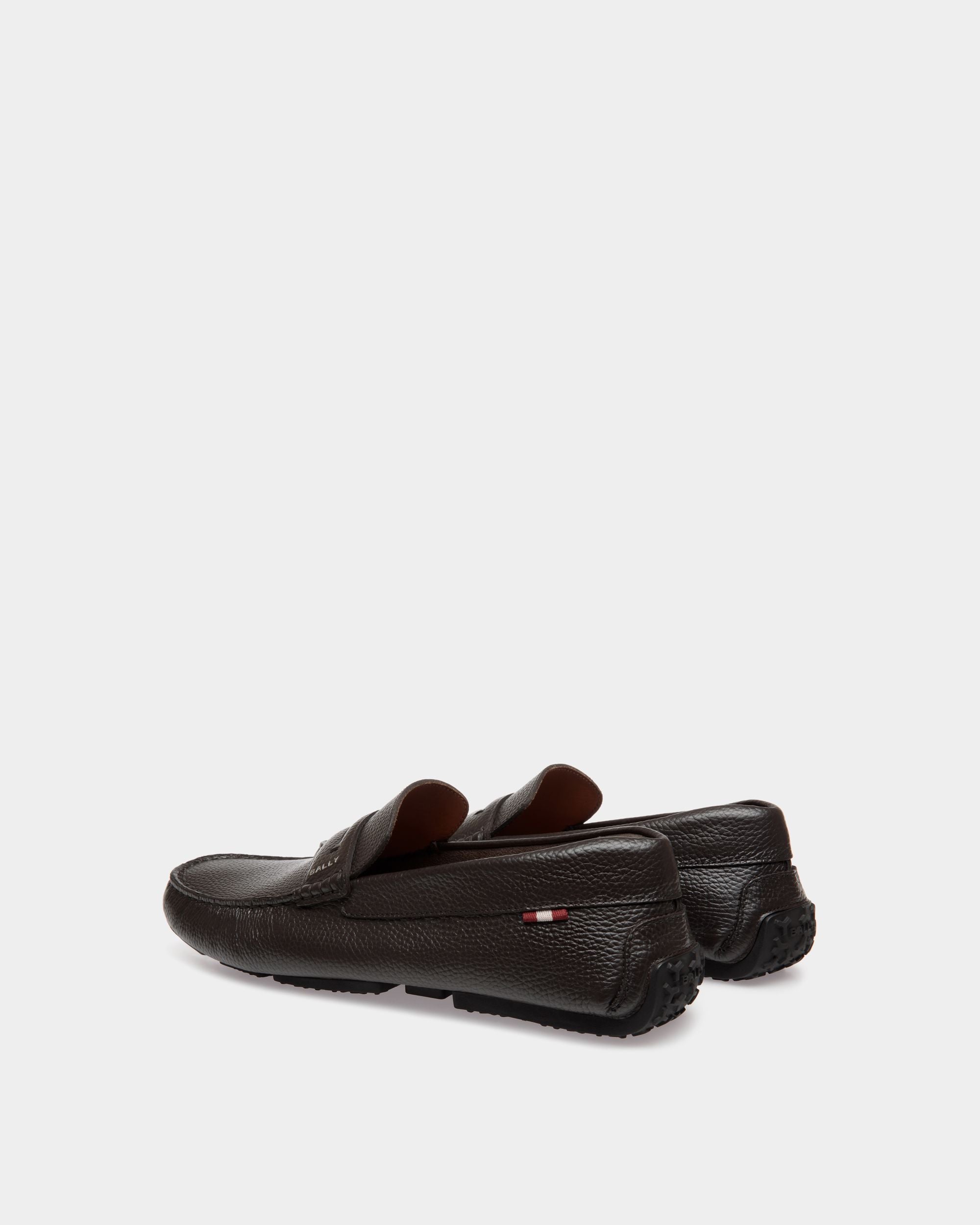 Chaussure Driver Pilot En Cuir Grainé Ebano - Homme - Bally - 03