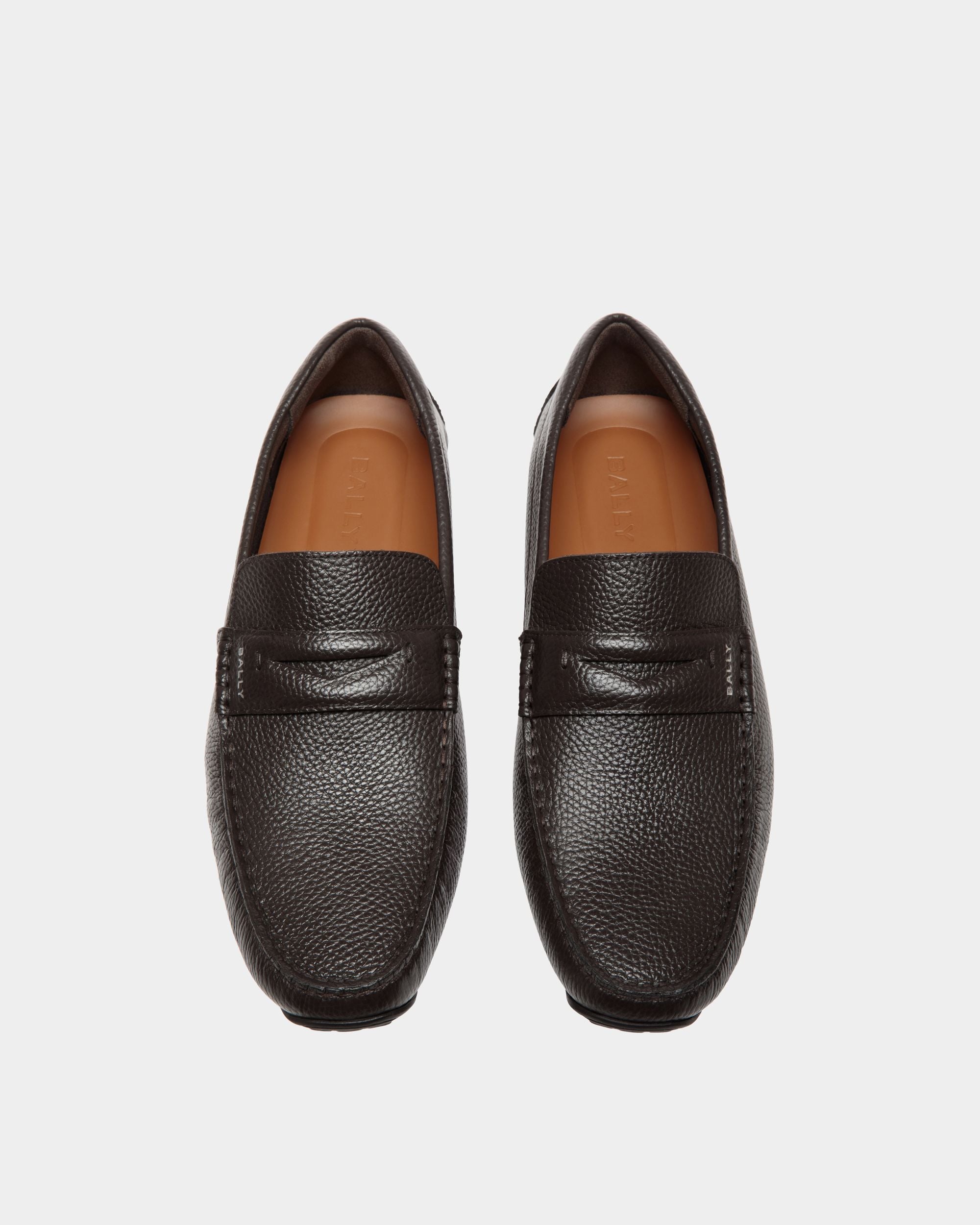 Chaussure Driver Pilot En Cuir Grainé Ebano - Homme - Bally - 04