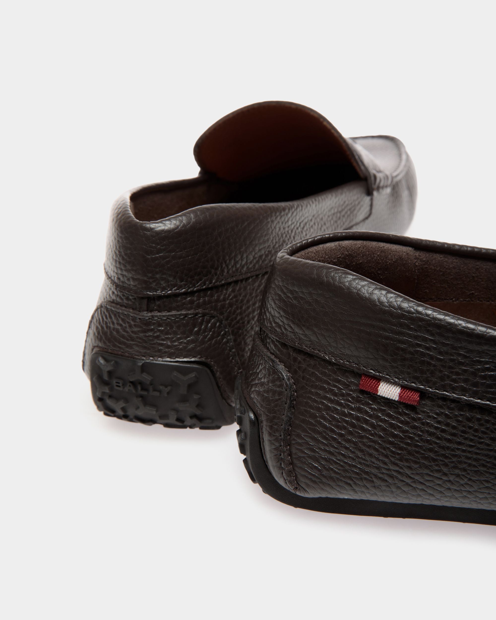 Chaussure Driver Pilot En Cuir Grainé Ebano - Homme - Bally - 05
