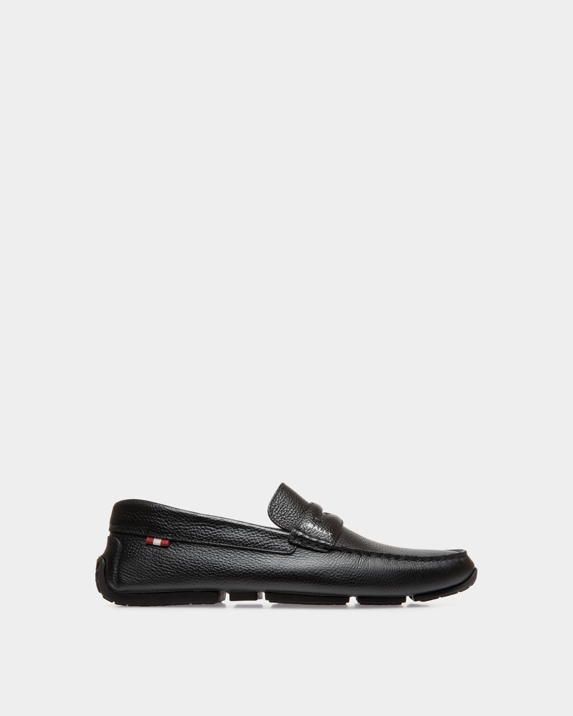 Chaussure Driver Pilot En Cuir Grainé Noir - Homme - Bally - 01