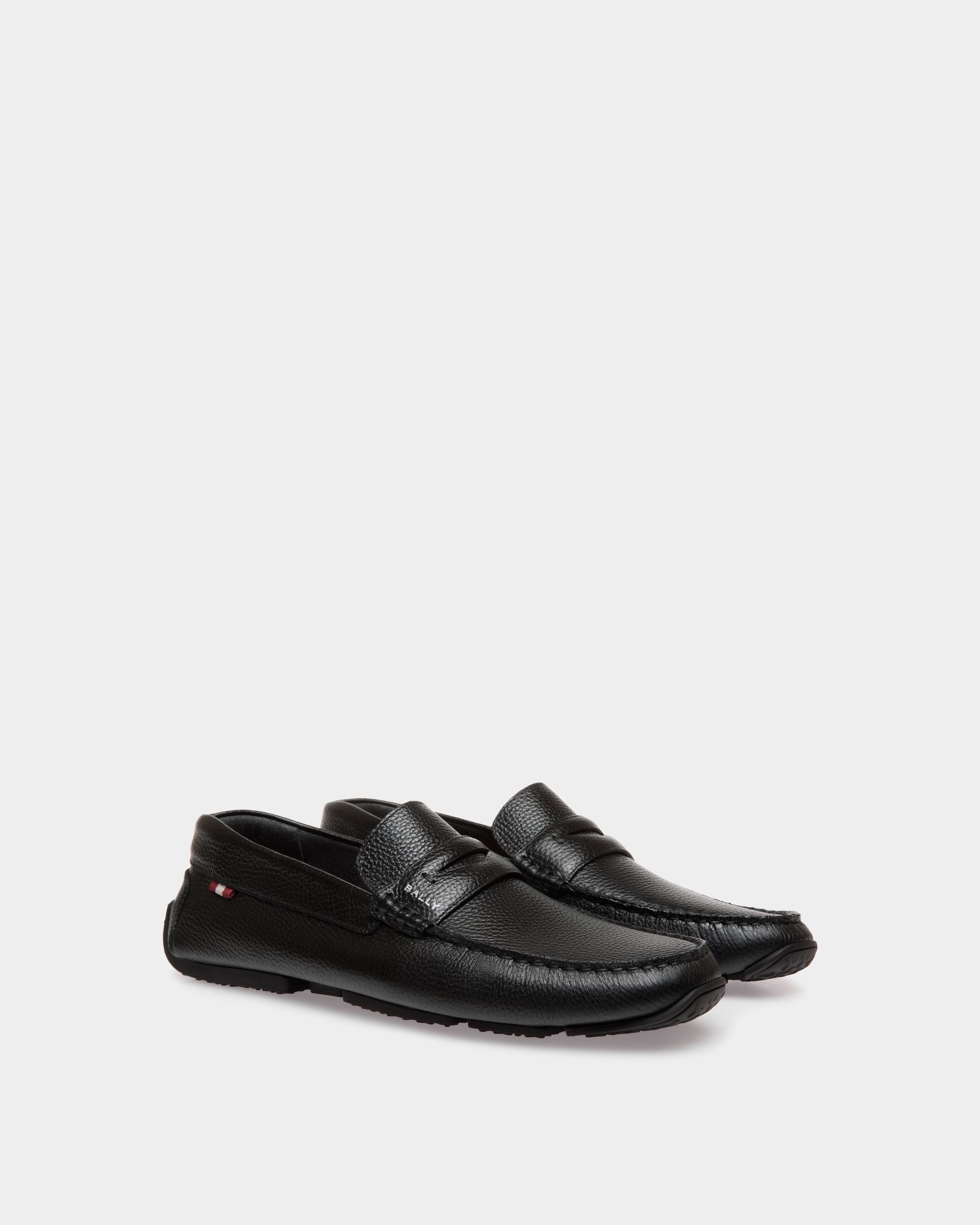 Chaussure Driver Pilot En Cuir Grainé Noir - Homme - Bally - 02