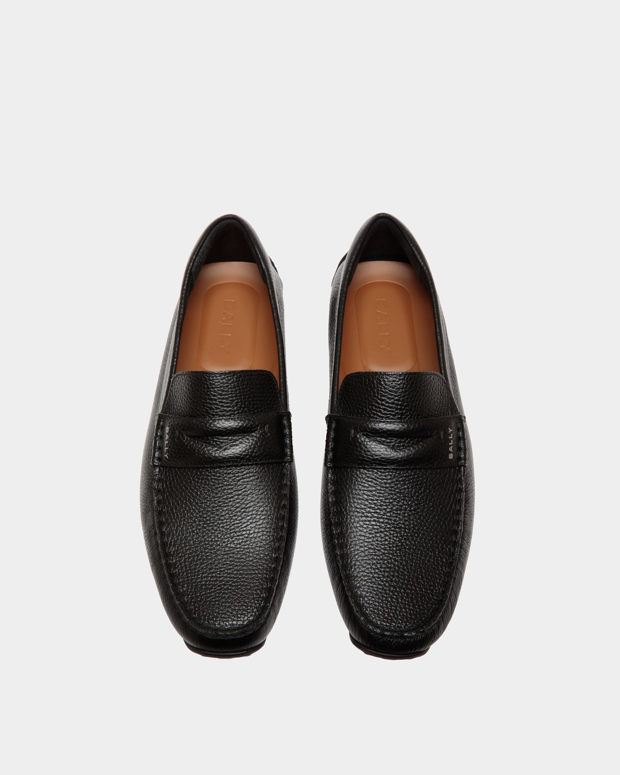 Chaussure Driver Pilot En Cuir Grainé Noir - Homme - Bally - 04