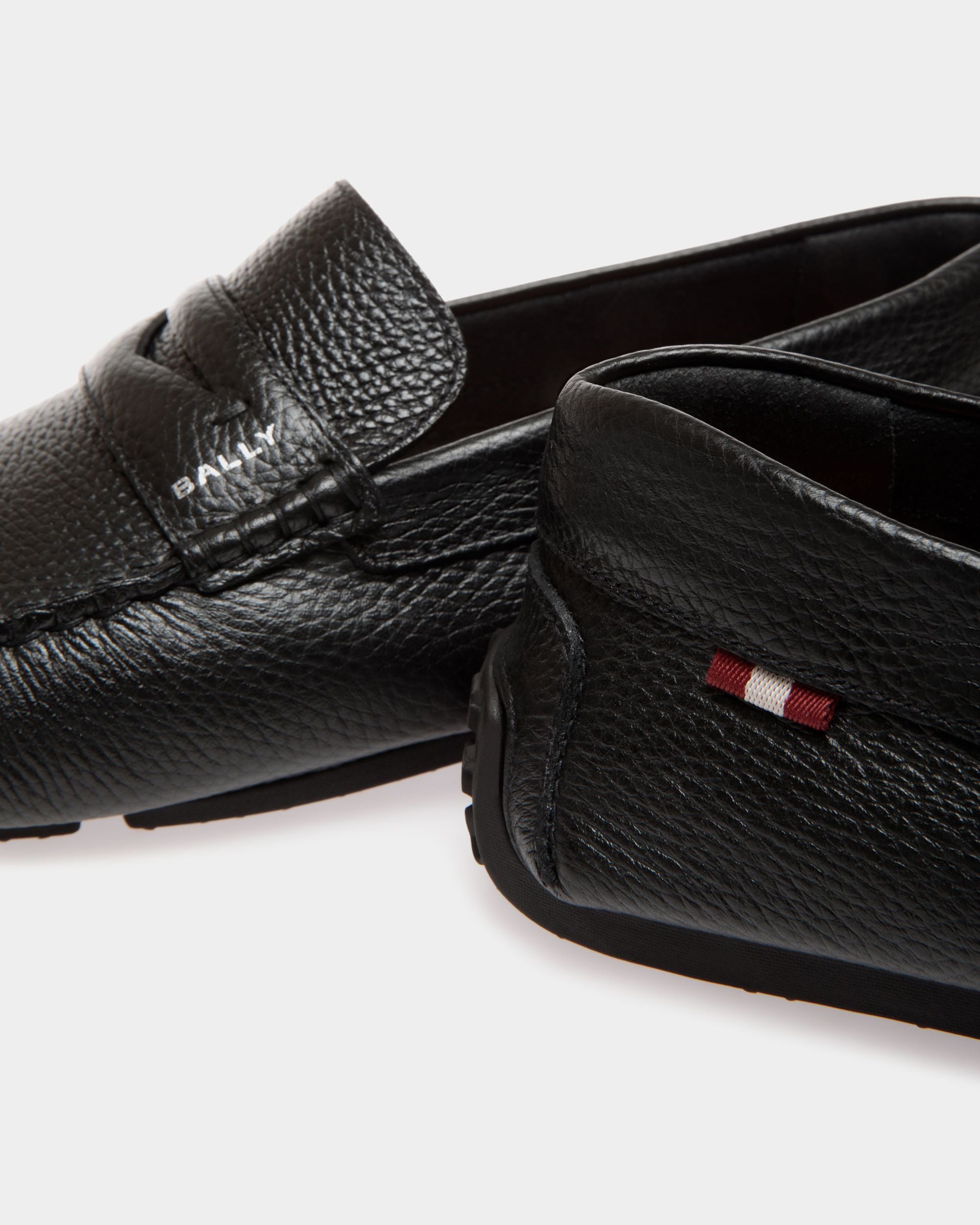 Chaussure Driver Pilot En Cuir Grainé Noir - Homme - Bally - 05