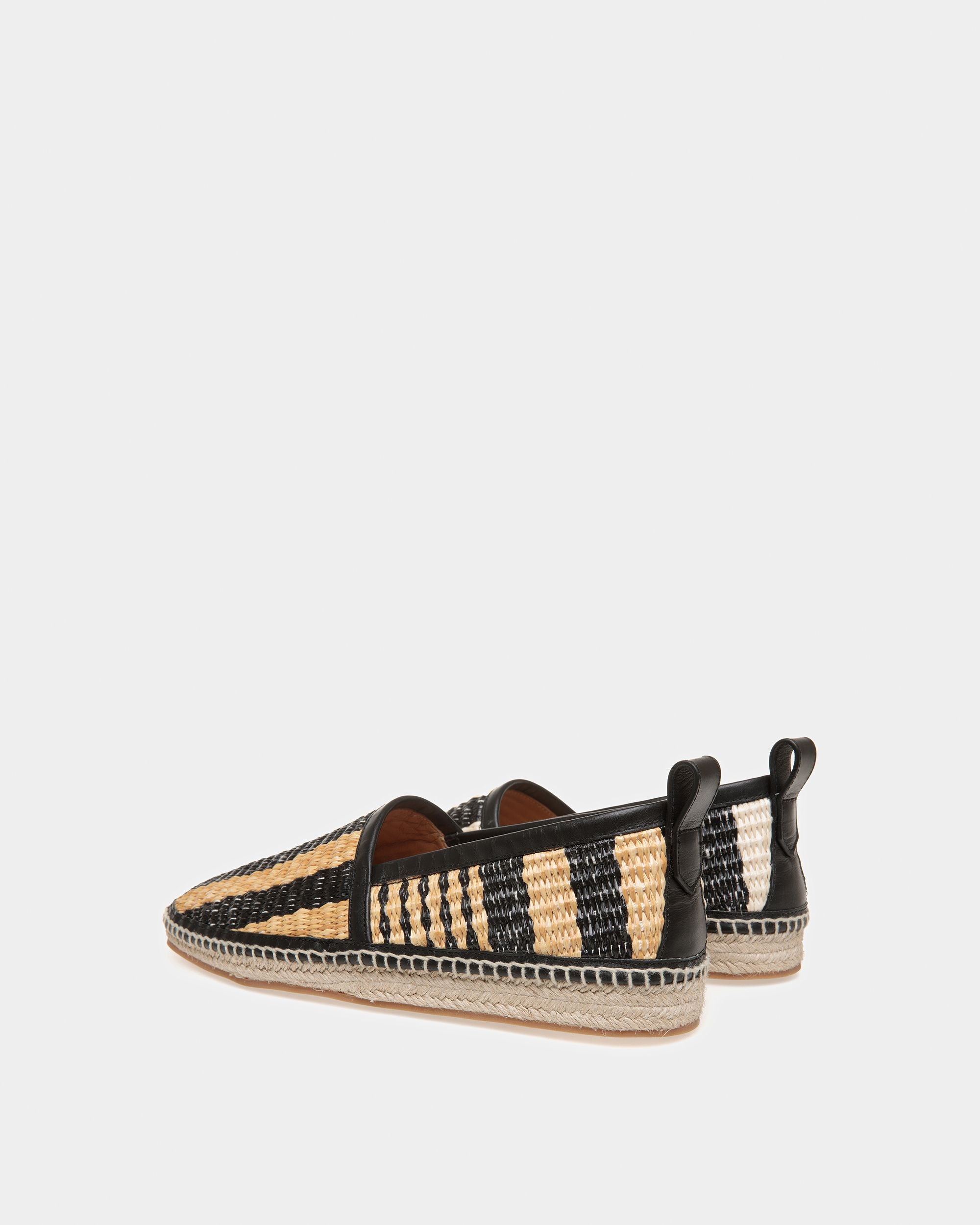 Espadrille Karakas En Tissu Noir Et Ivoire - Homme - Bally - 03