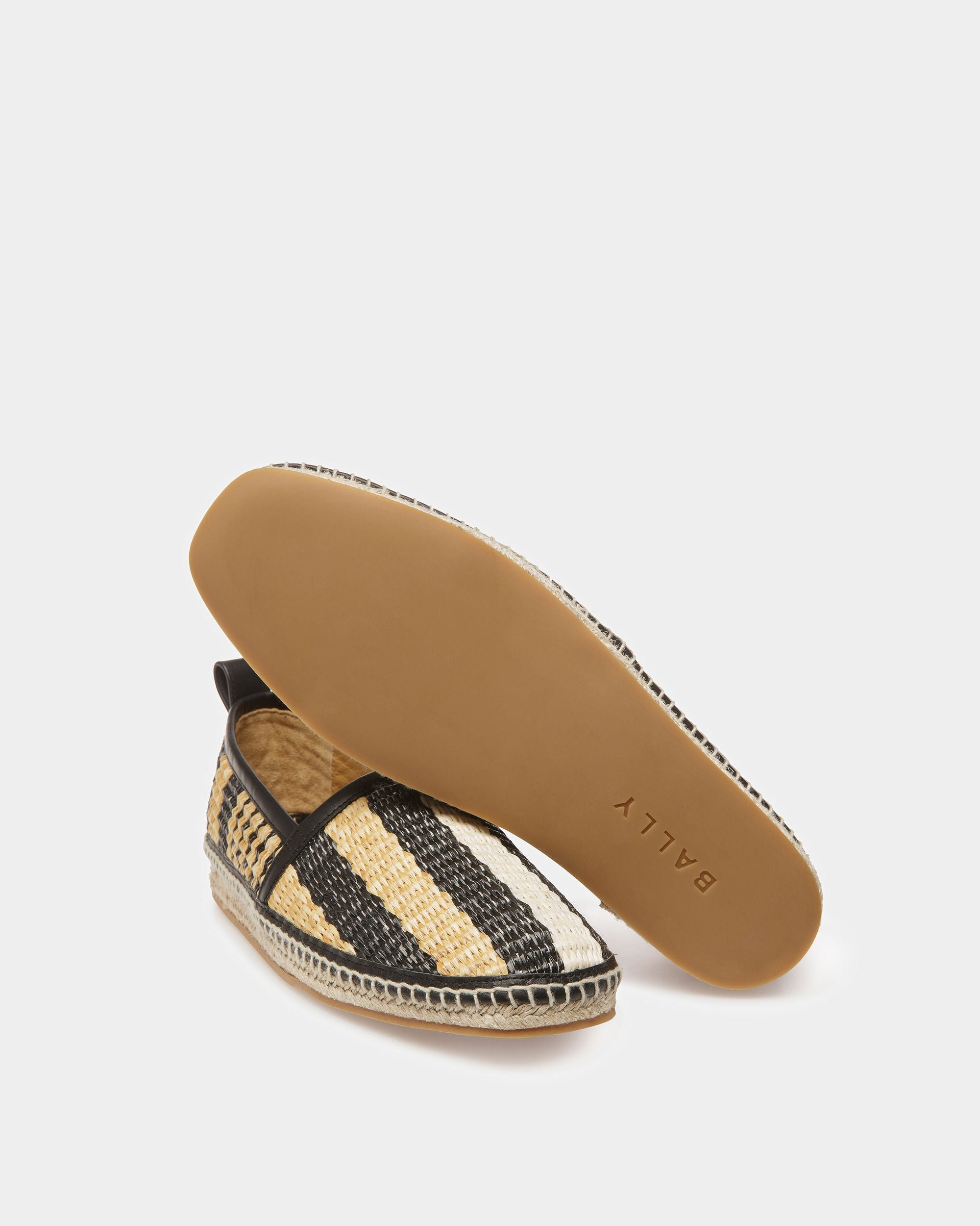 Espadrille Karakas En Tissu Noir Et Ivoire - Homme - Bally - 04