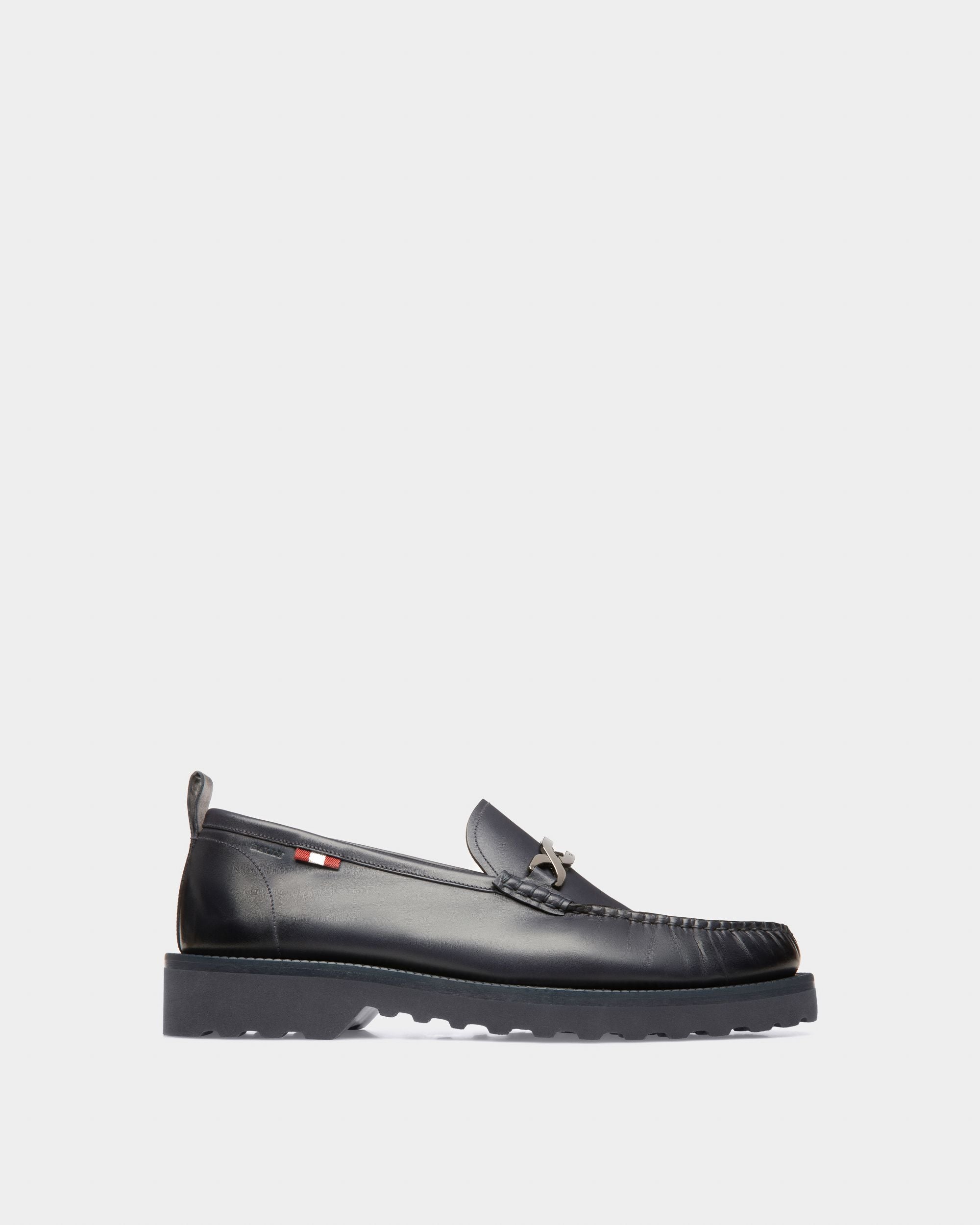 Novian Mocassins En Cuir Couleur Bleu Nuit - Homme - Bally - 01