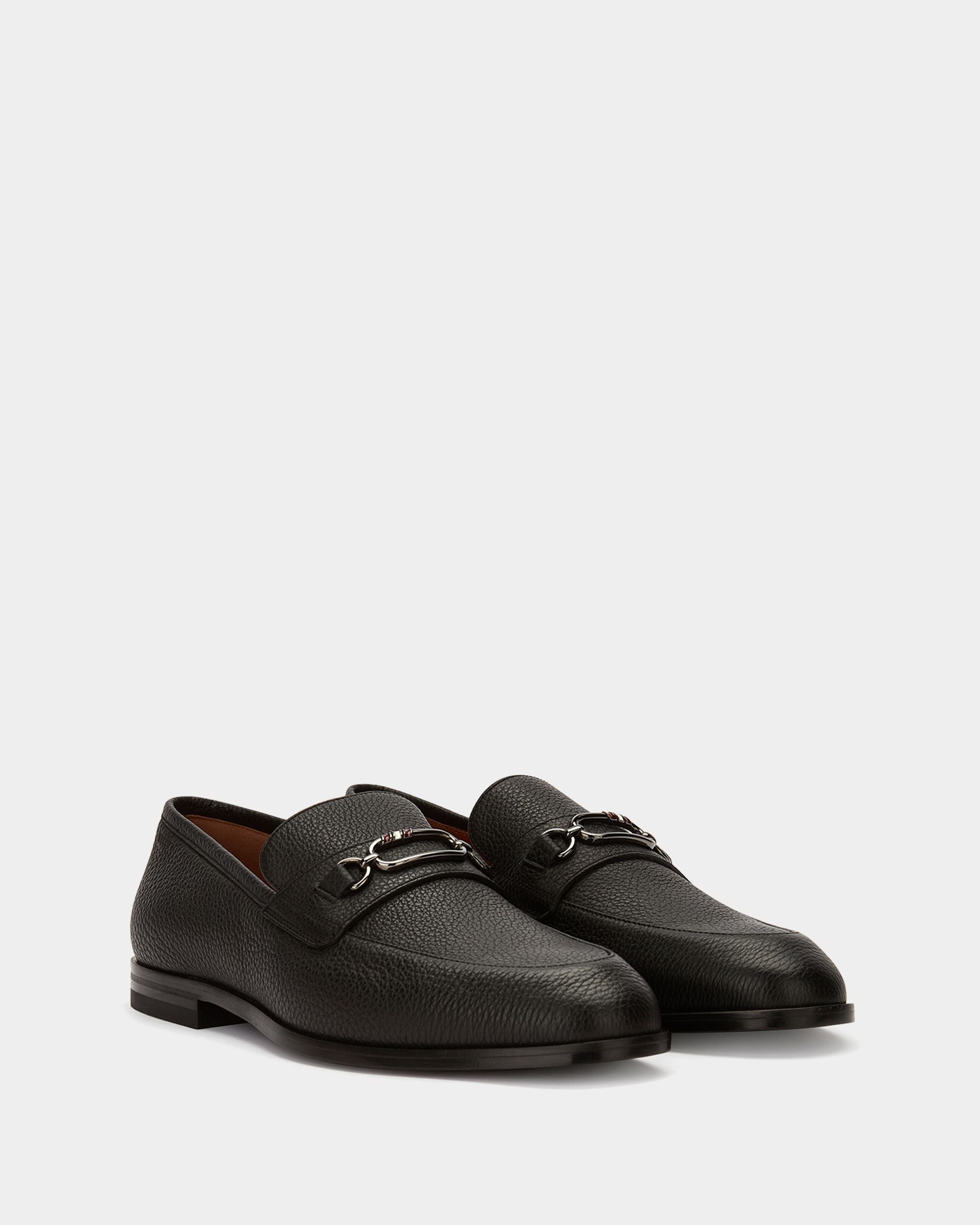 Mocassin En Cuir Grainé Noir - Homme - Bally - 02