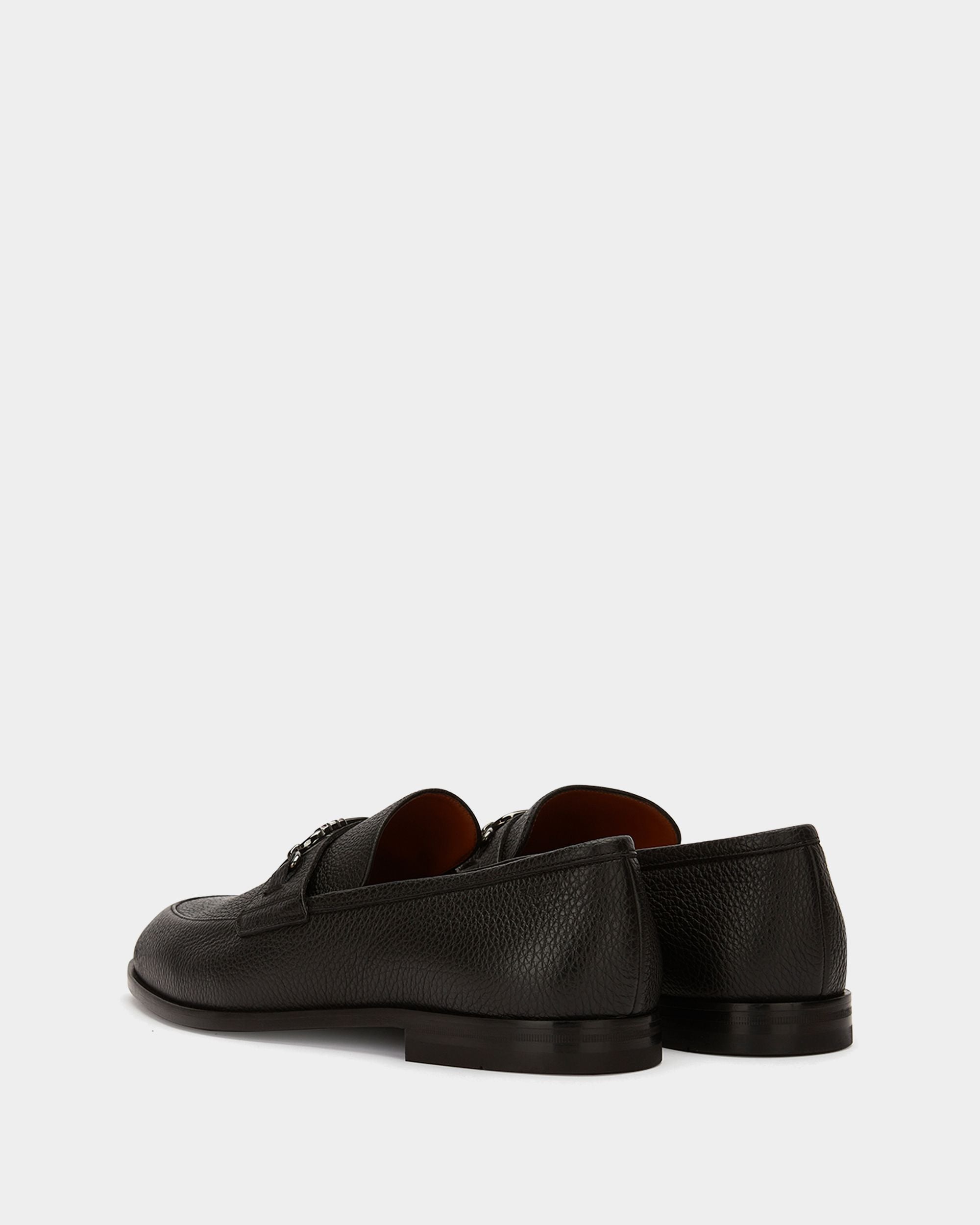 Mocassin En Cuir Grainé Noir - Homme - Bally - 03