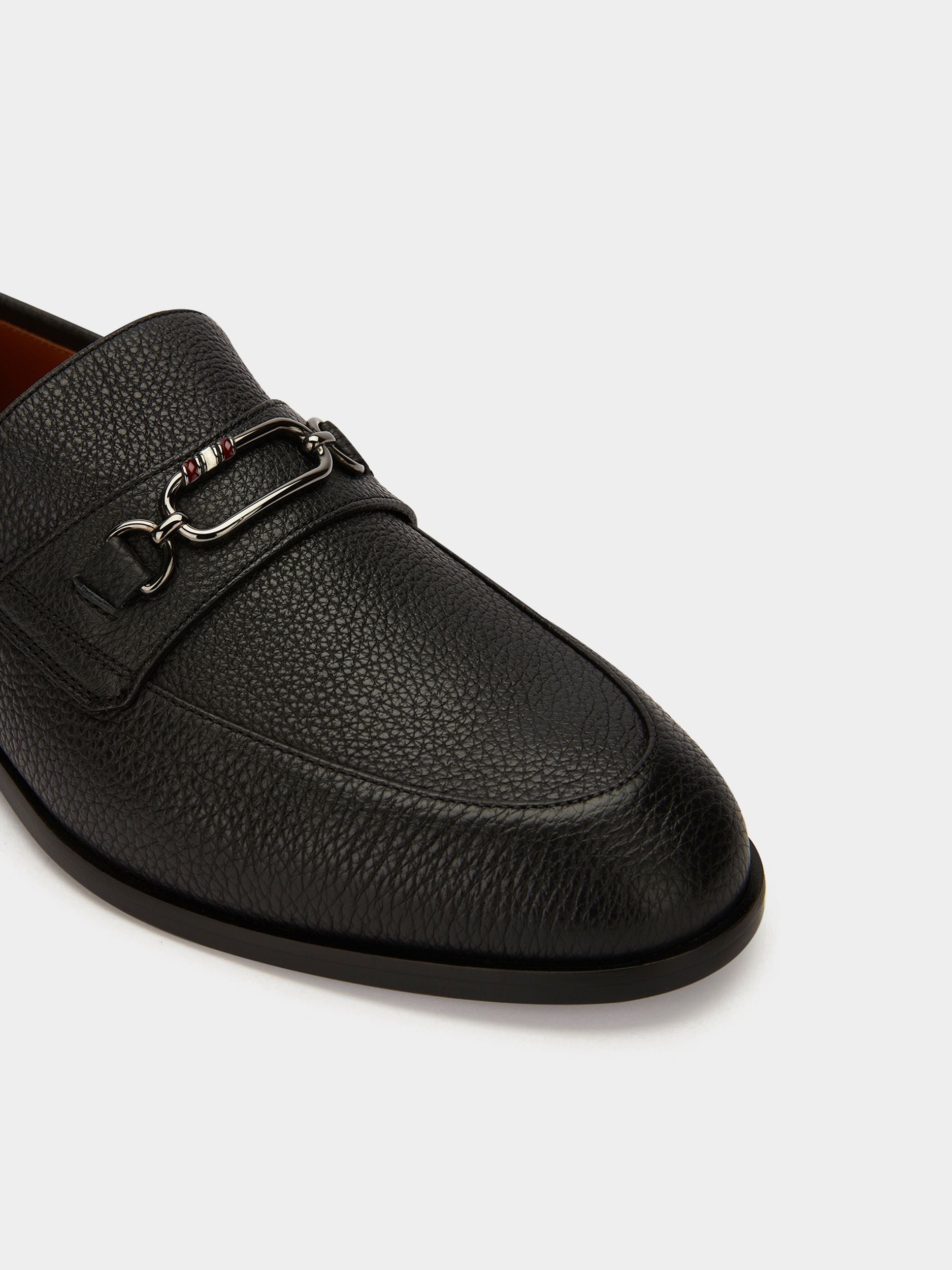 Mocassin En Cuir Grainé Noir - Homme - Bally - 04