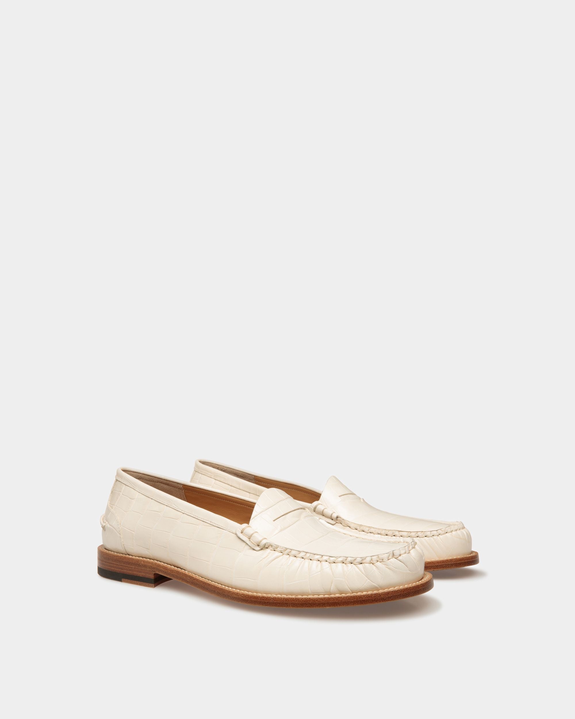 Mocassins Rome En Cuir Ivoire - Homme - Bally - 02