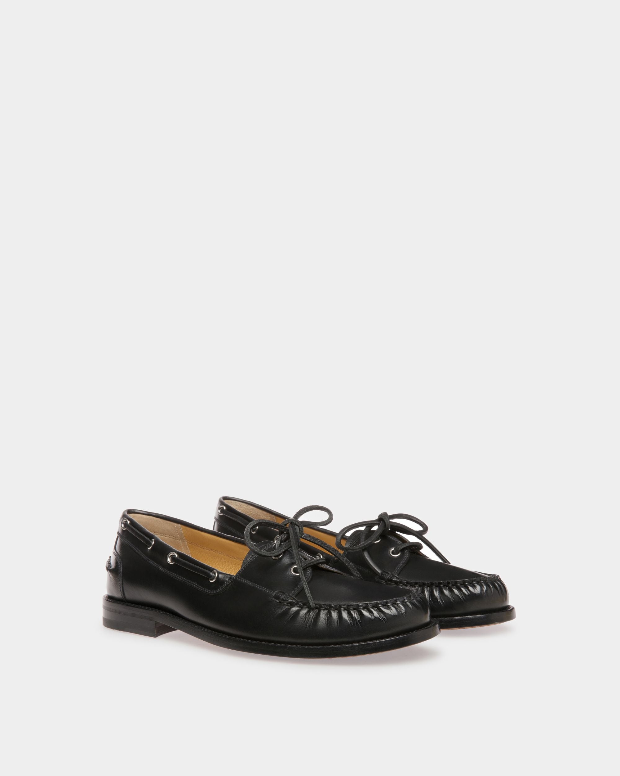 Mocassins Rome En Cuir Noir - Homme - Bally - 03