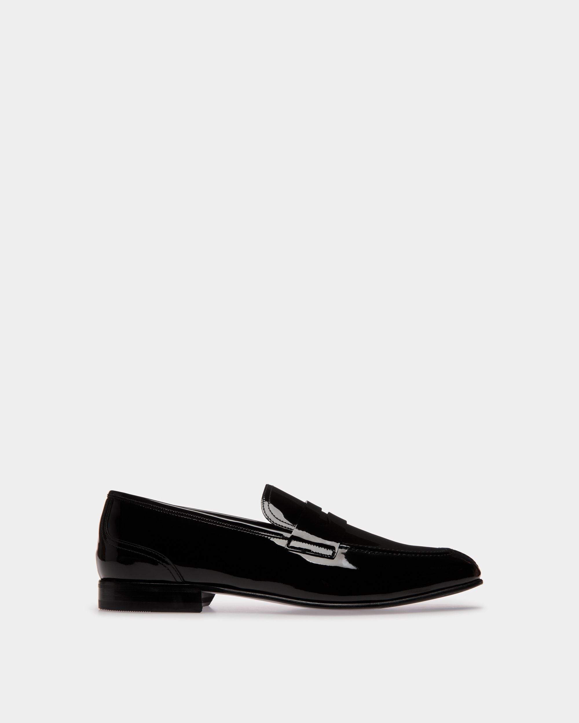 Mocassin Suisse en Cuir Verni Noir - Homme - Bally - 01