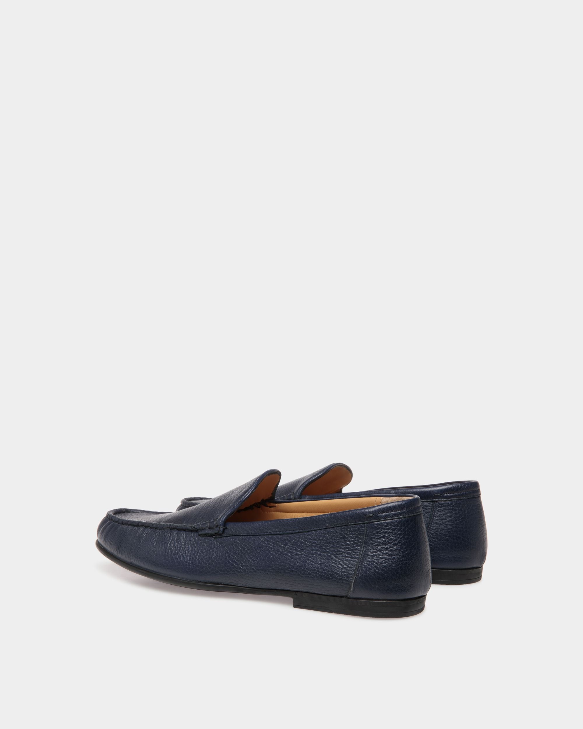 Mocassin En Cuir Grainé Bleu - Homme - Bally - 03