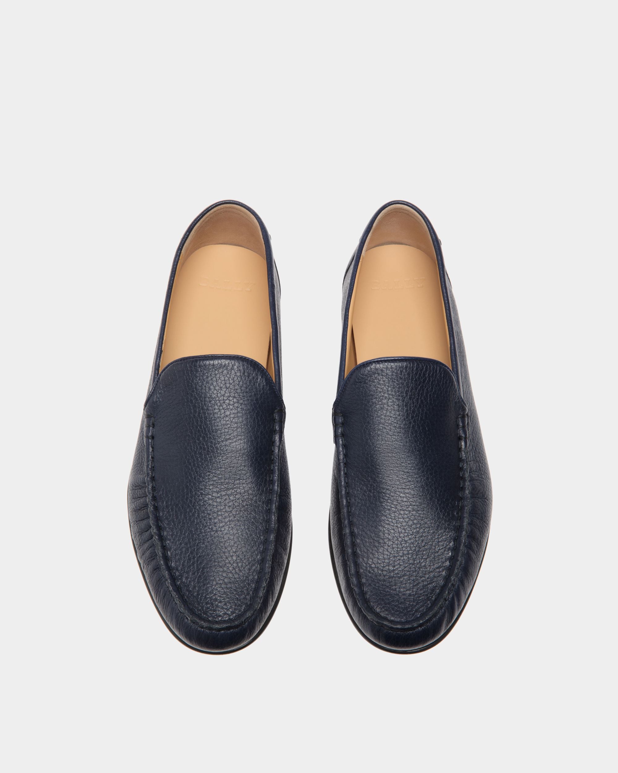 Mocassin En Cuir Grainé Bleu - Homme - Bally - 04