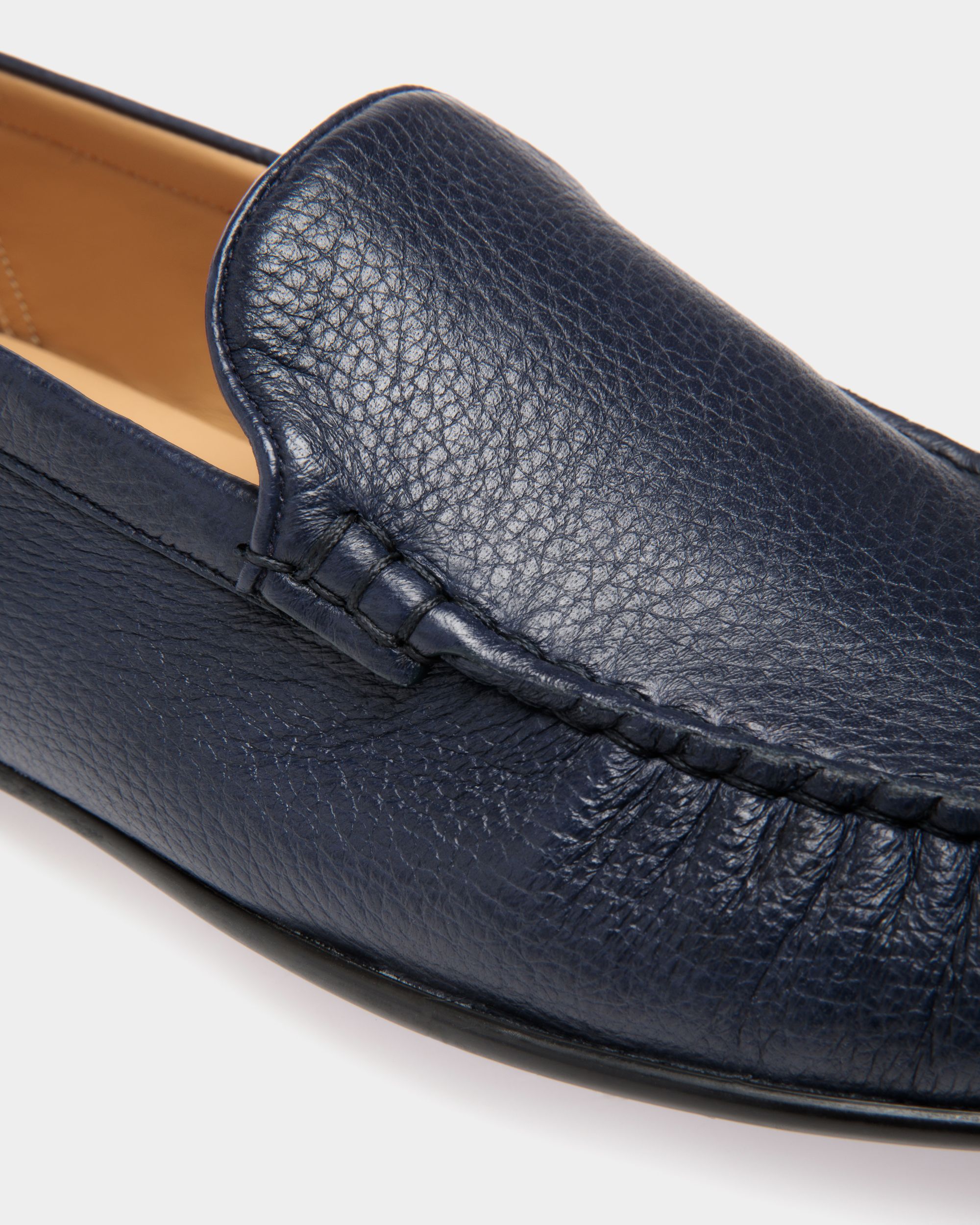 Mocassin En Cuir Grainé Bleu - Homme - Bally - 05