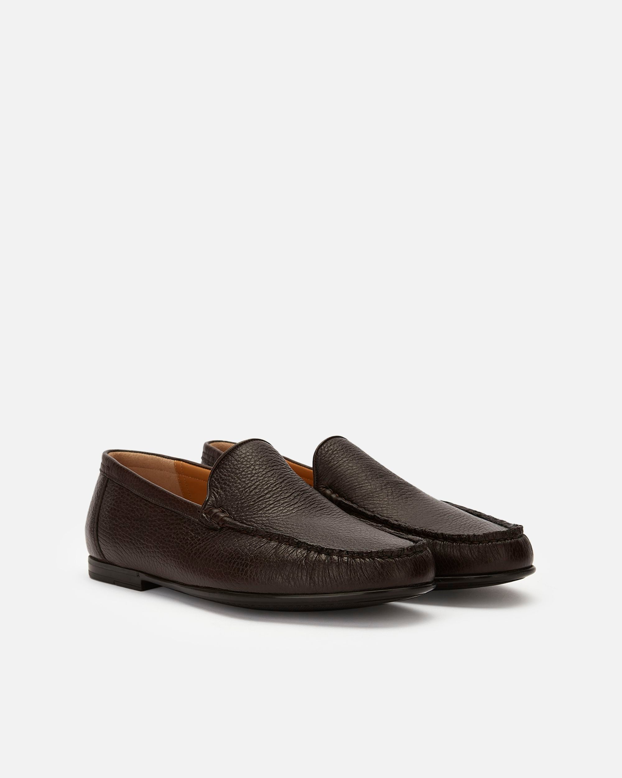 Mocassin En Cuir Grainé Marron - Homme - Bally - 02
