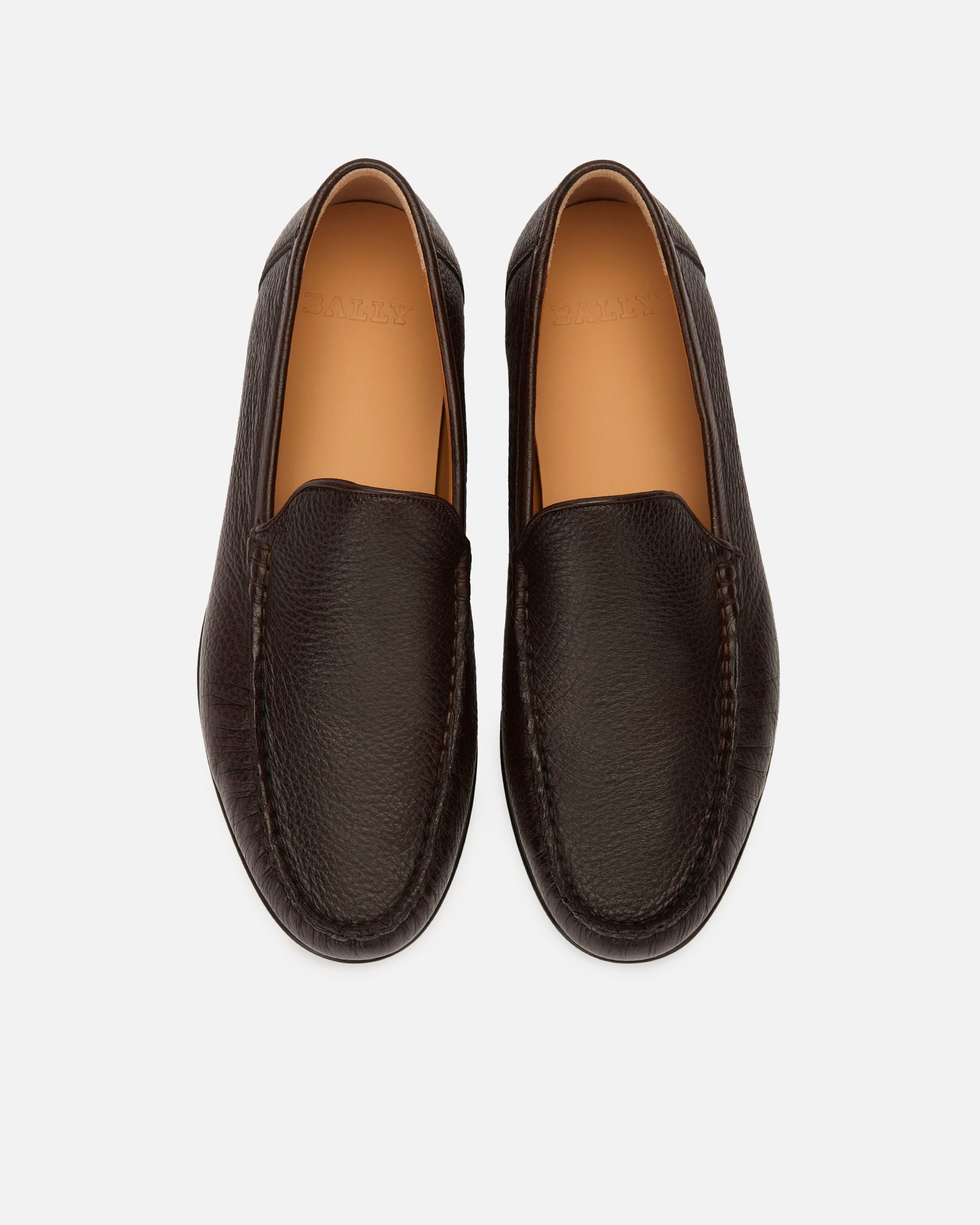 Mocassin En Cuir Grainé Marron - Homme - Bally - 05