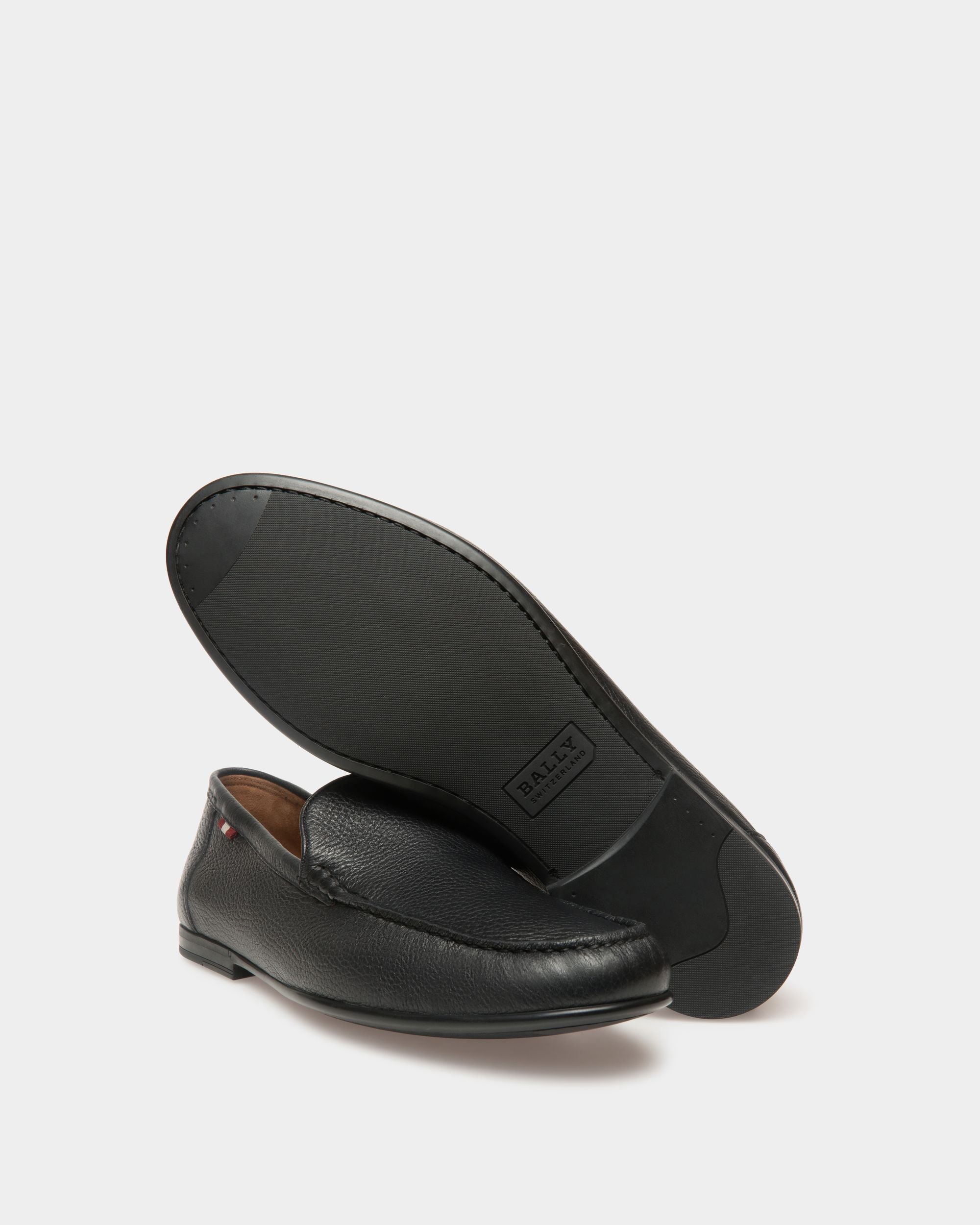 Mocassin En Cuir Grainé Noir - Homme - Bally - 02