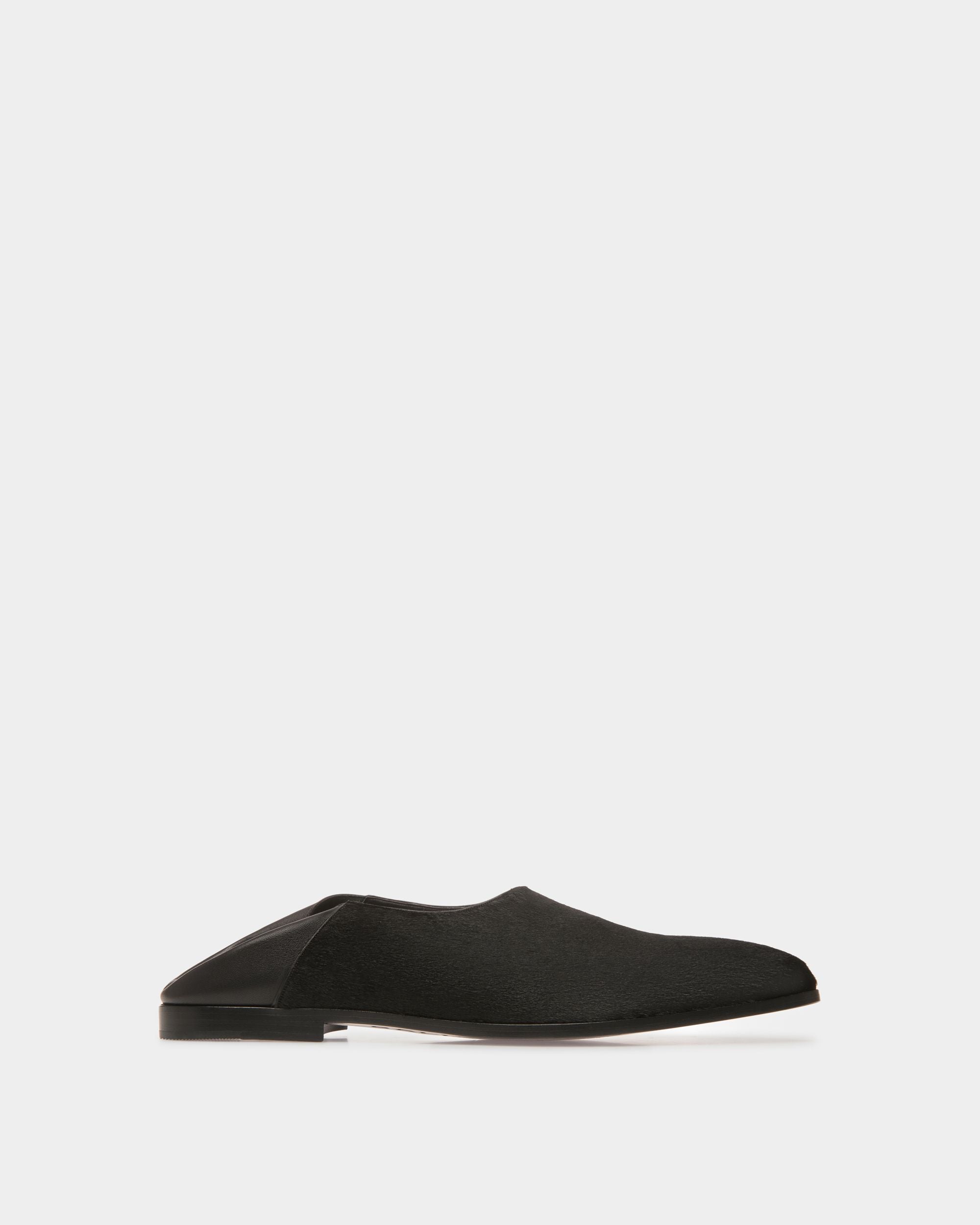 Mocassins Plats Vegas En Cuir De Veau Façon Poulain Noir - Homme - Bally - 01