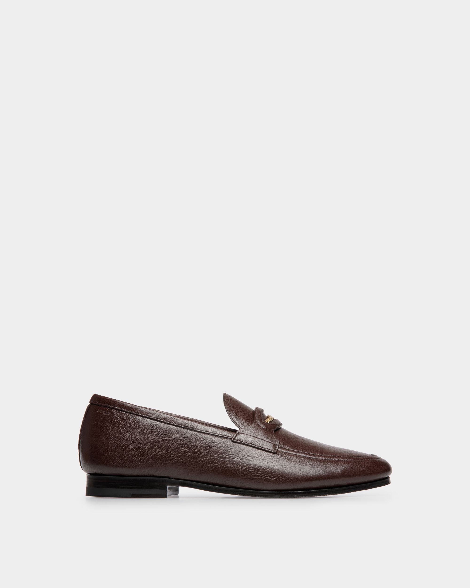 Mocassin Plume En Cuir Grainé Marron - Homme - Bally - 01