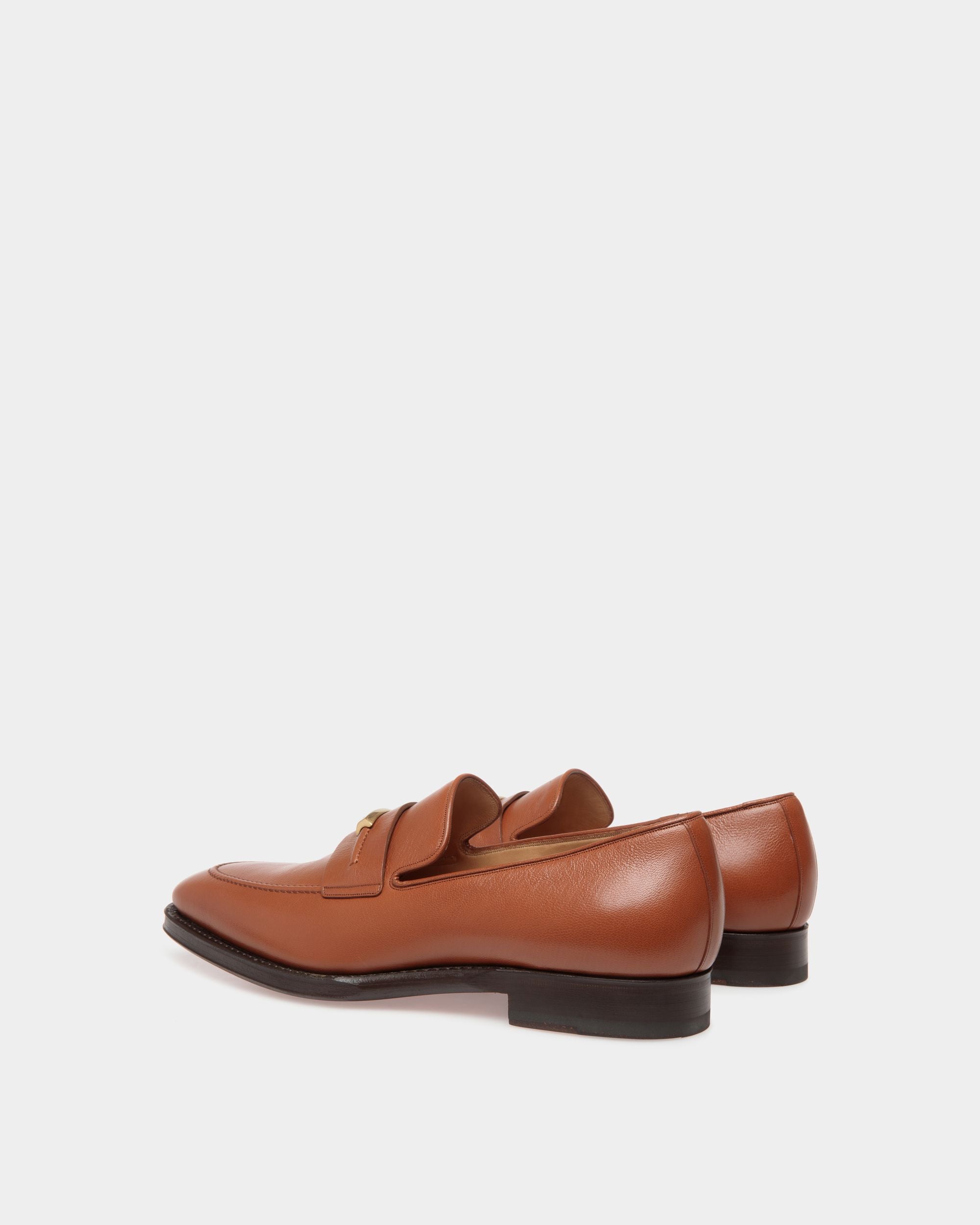 Mocassin Scribe En Cuir Grainé Marron - Homme - Bally - 03