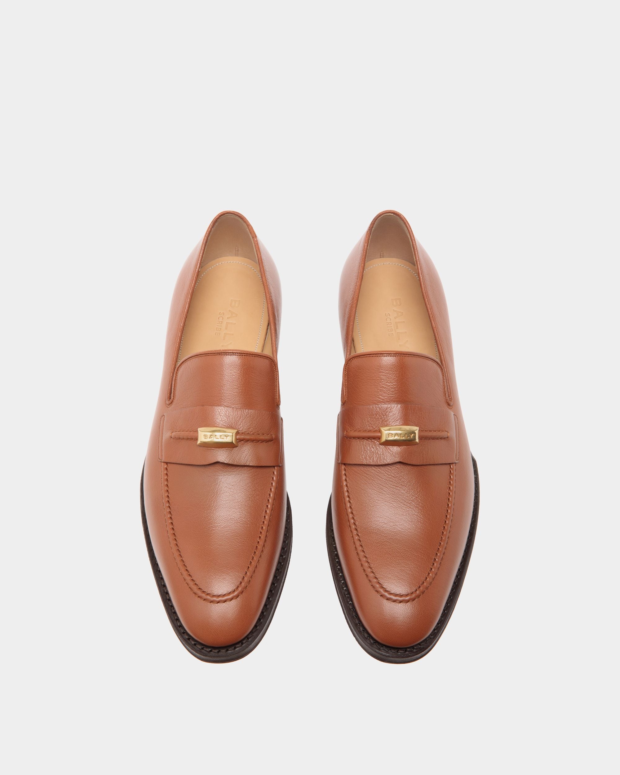 Mocassin Scribe En Cuir Grainé Marron - Homme - Bally - 04