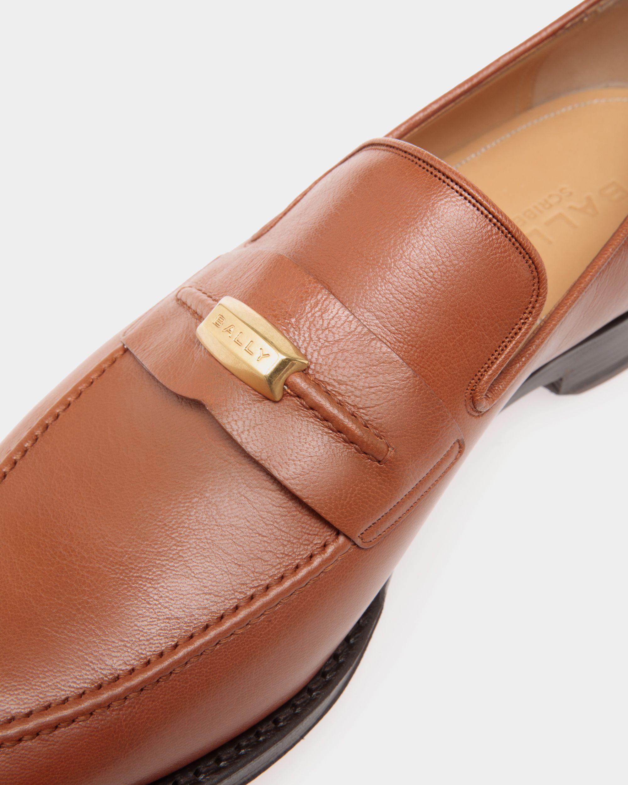 Mocassin Scribe En Cuir Grainé Marron - Homme - Bally - 05