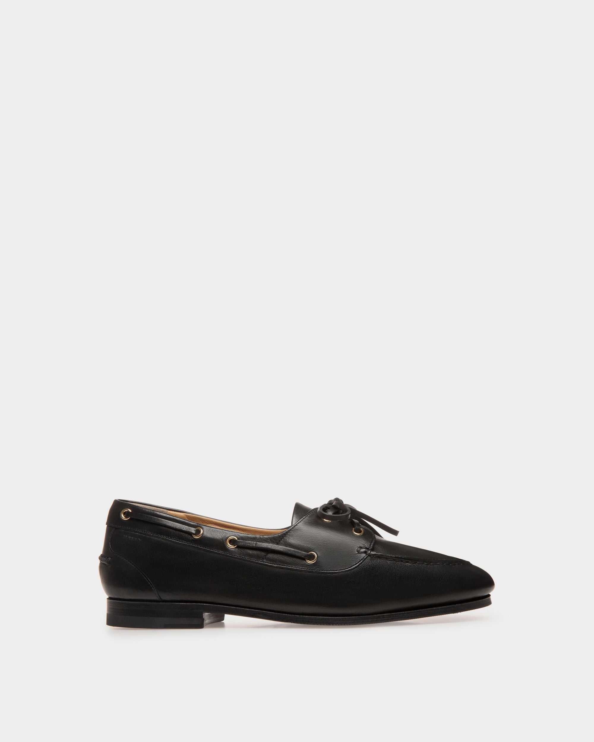 Mocassin Plume En Cuir Noir - Homme - Bally - 01