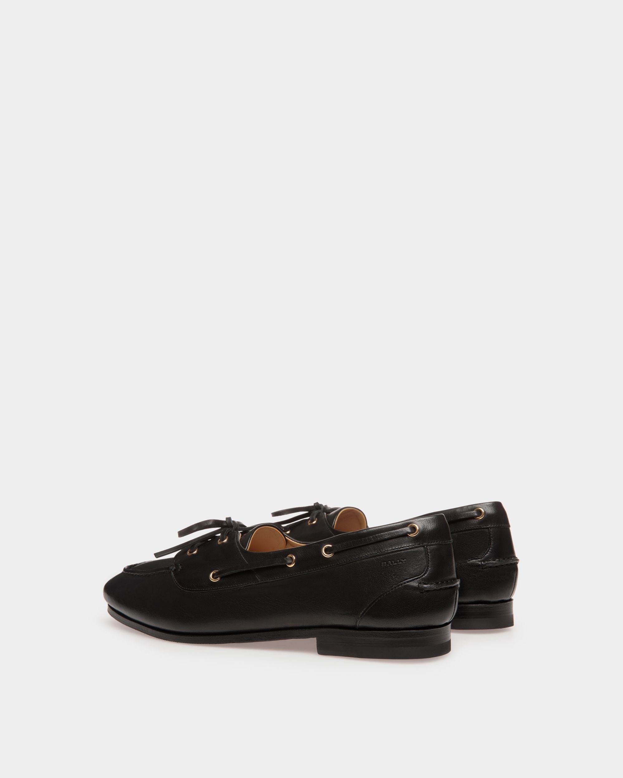 Mocassin Plume En Cuir Noir - Homme - Bally - 04